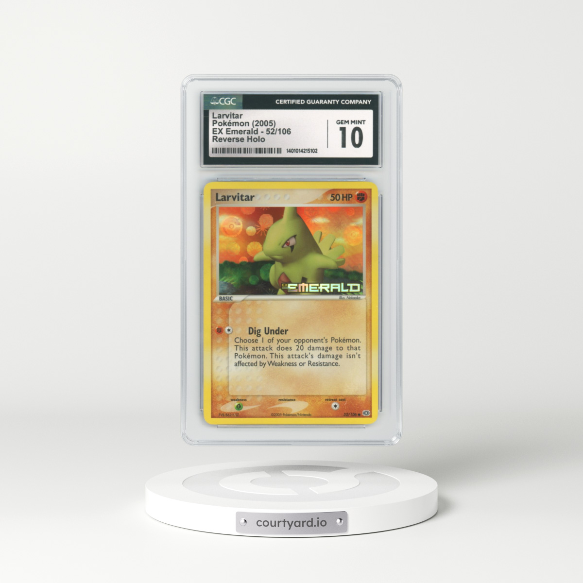 2005 EX Emerald #52 Larvitar - Holo (CGC 10 GEM MINT)