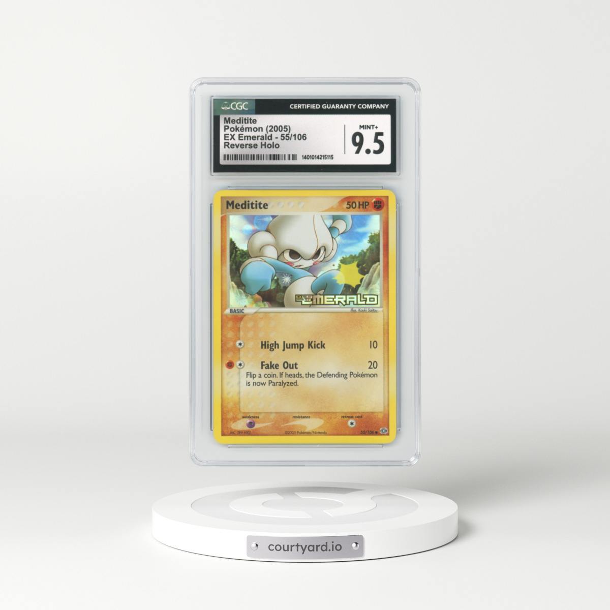 2005 EX Emerald #55 Meditite - Holo (CGC 9.5 MINT+)