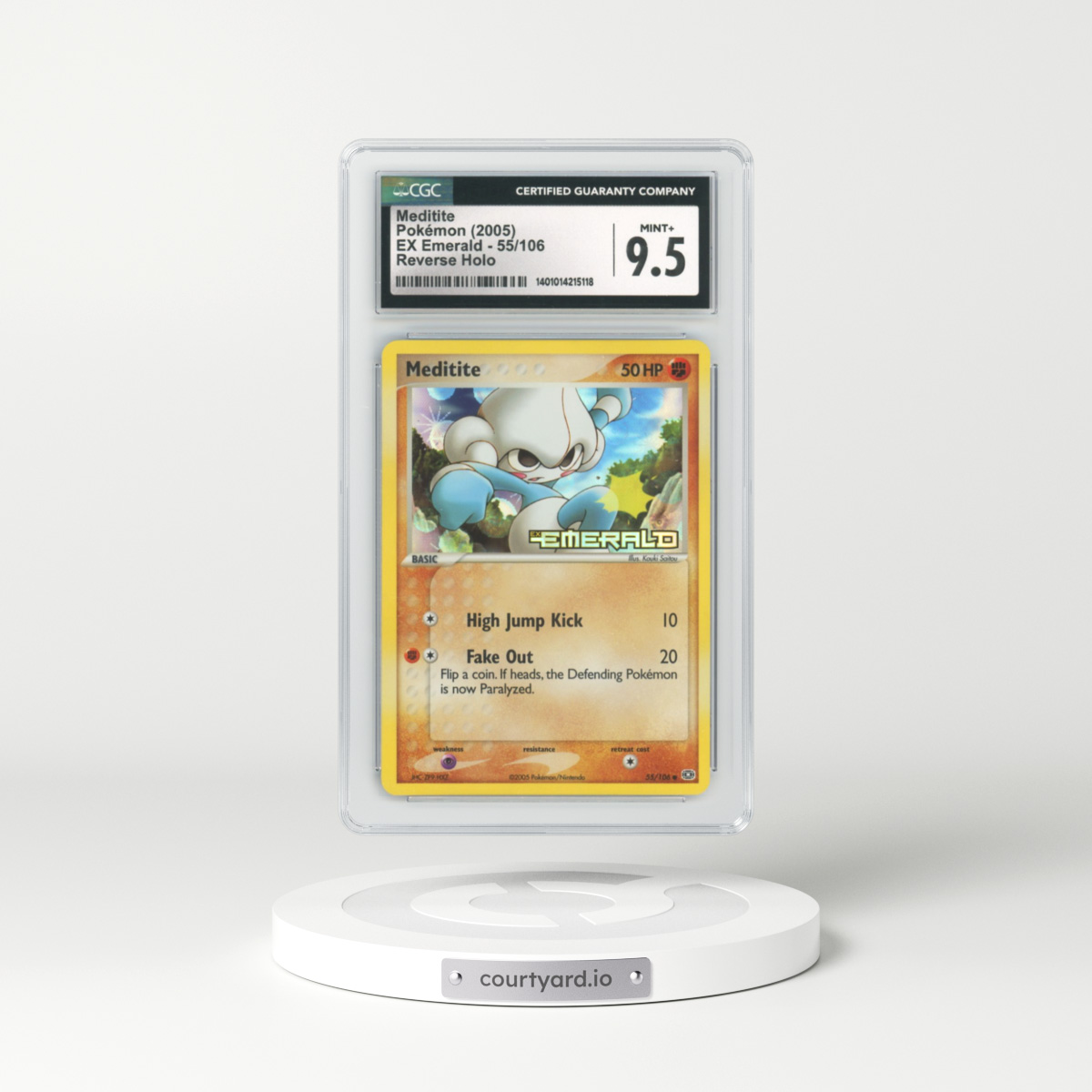 2005 EX Emerald #55 Meditite - Holo (CGC 9.5 MINT+)