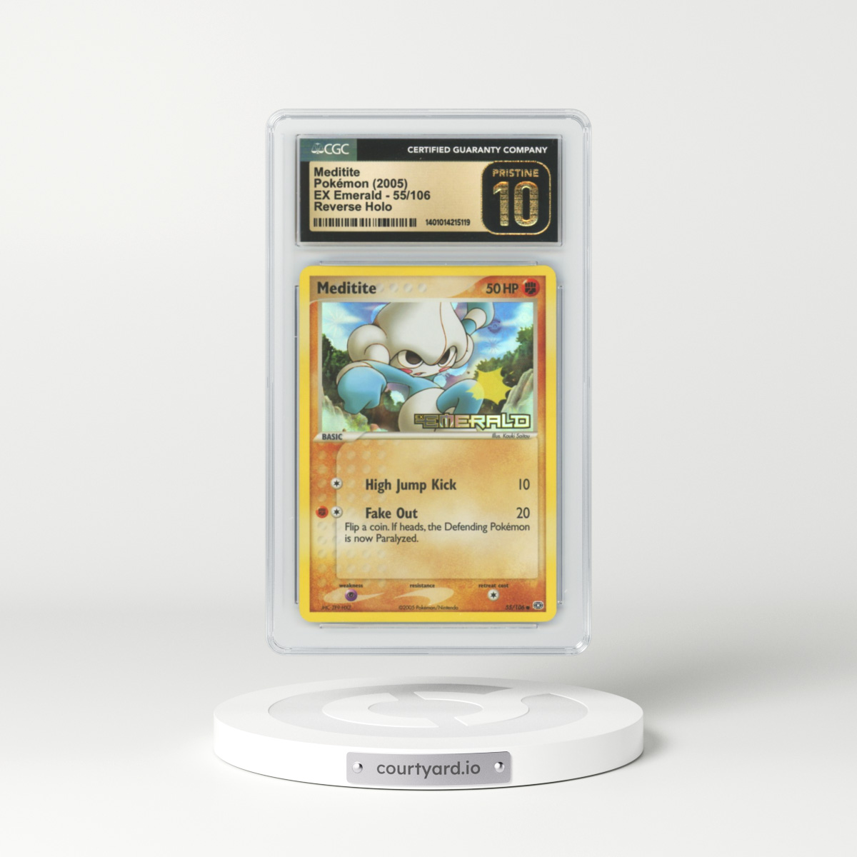 2005 EX Emerald #55 Meditite - Holo (CGC 10 PRISTINE)