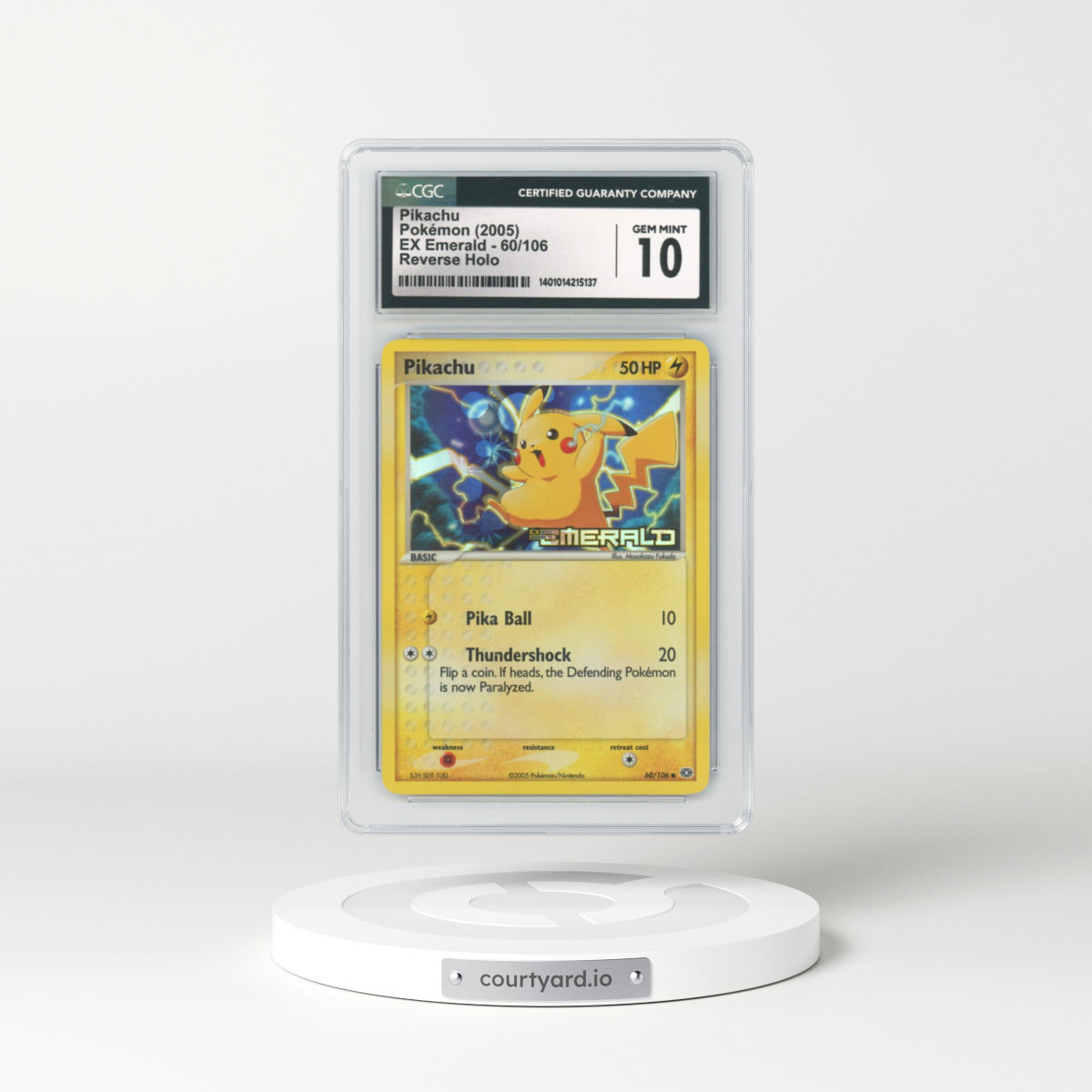 2005 EX Emerald #60 Pikachu - Holo (CGC 10 GEM MINT)