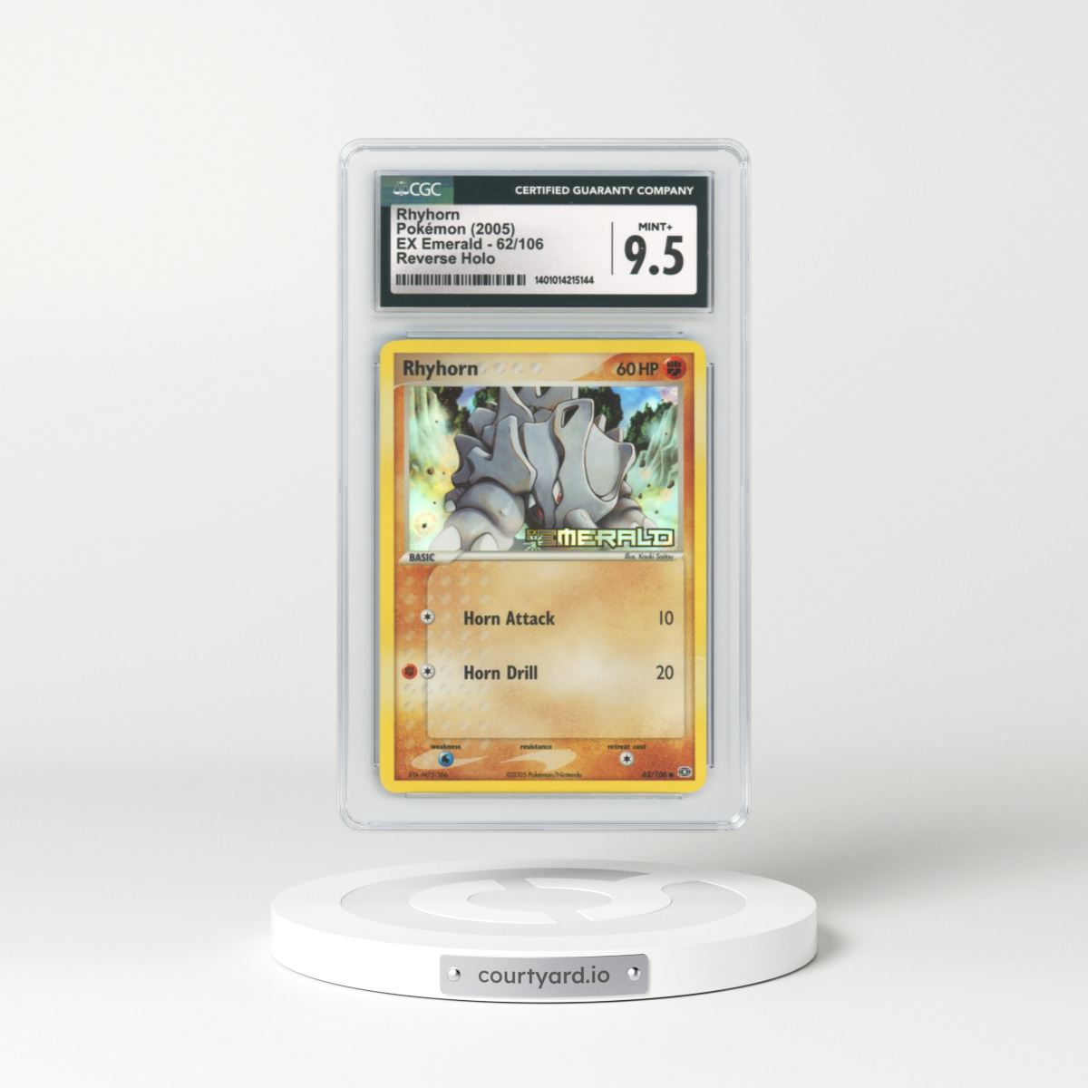 2005 EX Emerald #62 Rhyhorn - Holo (CGC 9.5 MINT+)