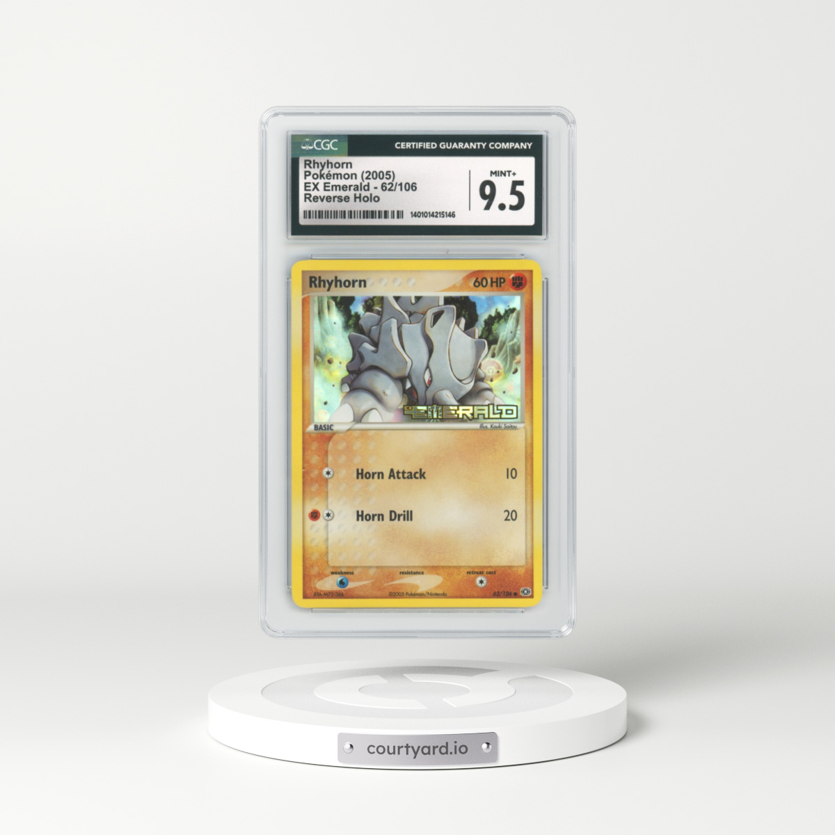 2005 EX Emerald #62 Rhyhorn - Holo (CGC 9.5 MINT+)