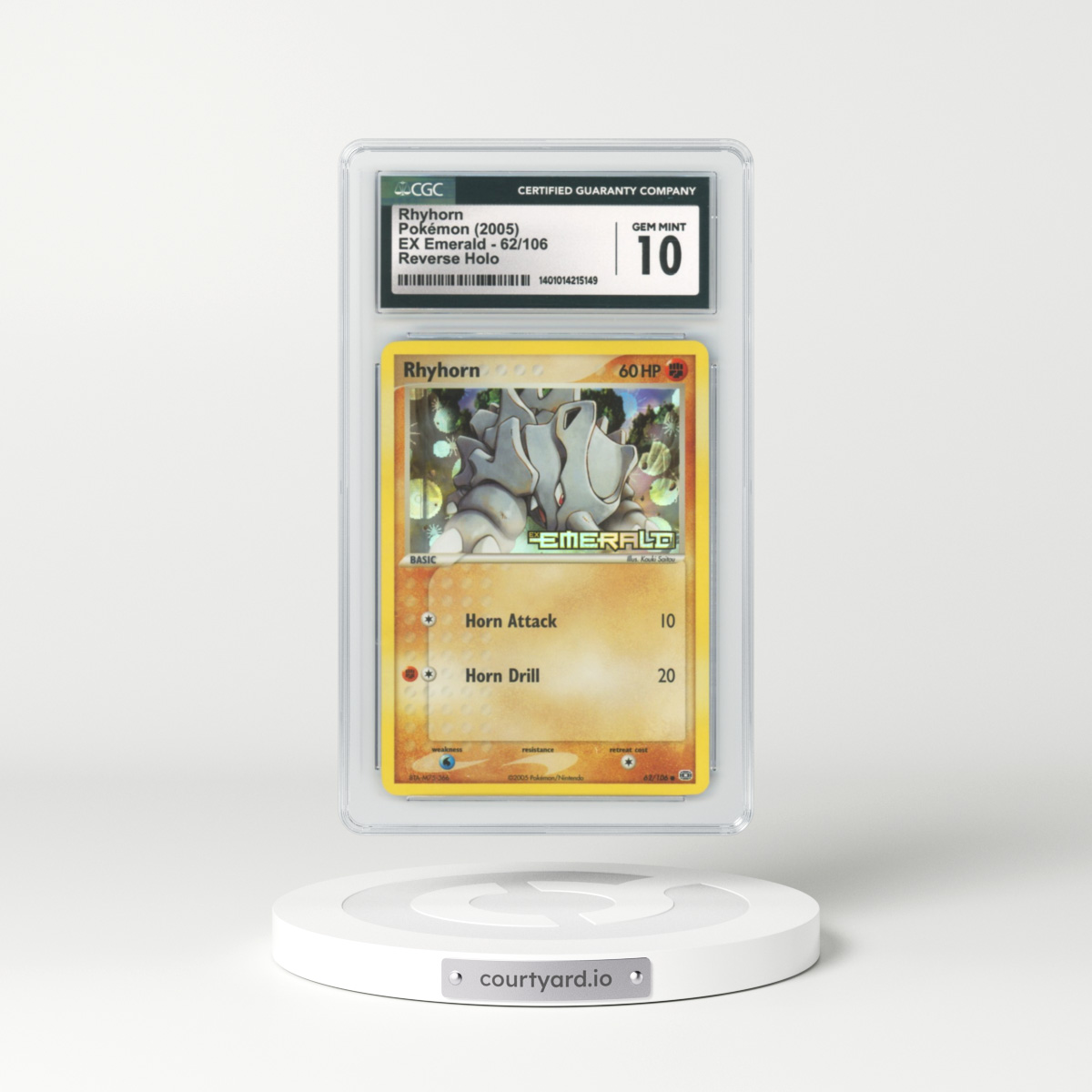 2005 EX Emerald #62 Rhyhorn - Holo (CGC 10 GEM MINT)