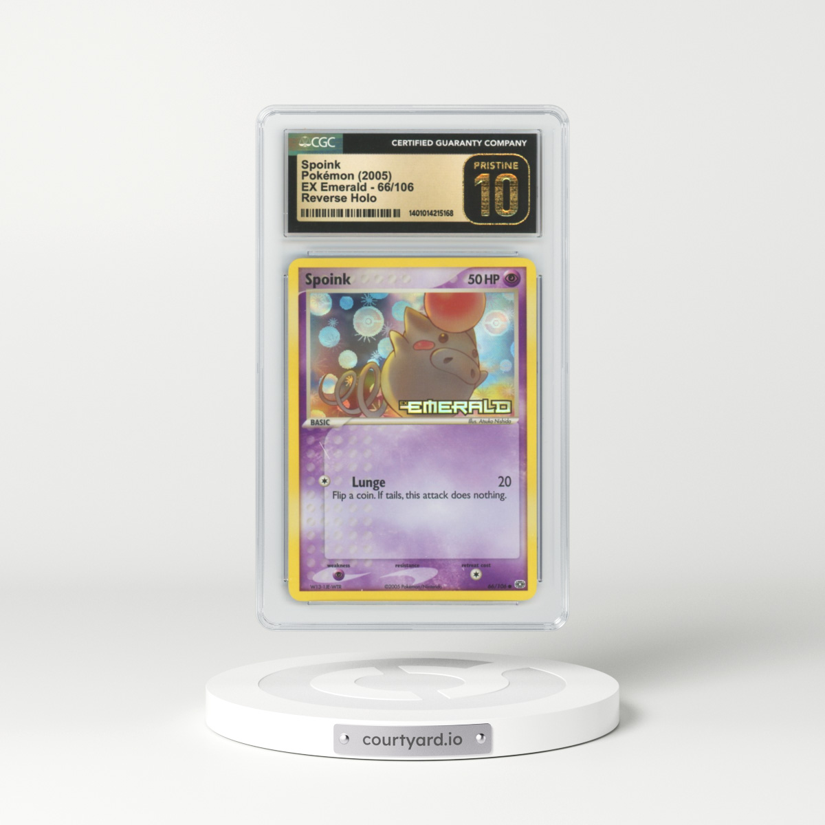 2005 EX Emerald #66 Spoink - Holo (CGC 10 PRISTINE)