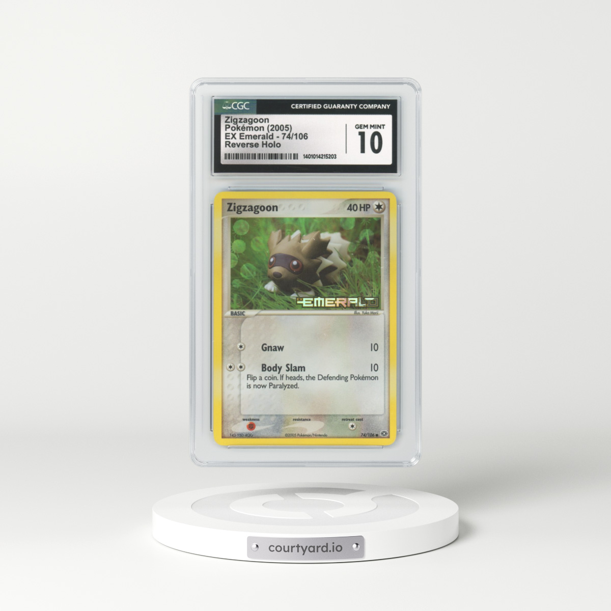 2005 EX Emerald #74 Zigzagoon - Holo (CGC 10 GEM MINT)