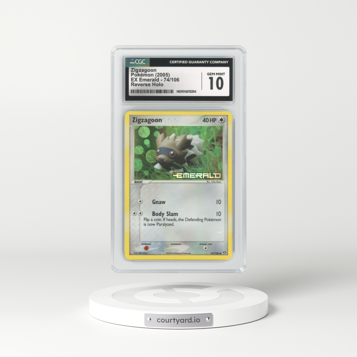 2005 EX Emerald #74 Zigzagoon - Holo (CGC 10 GEM MINT)