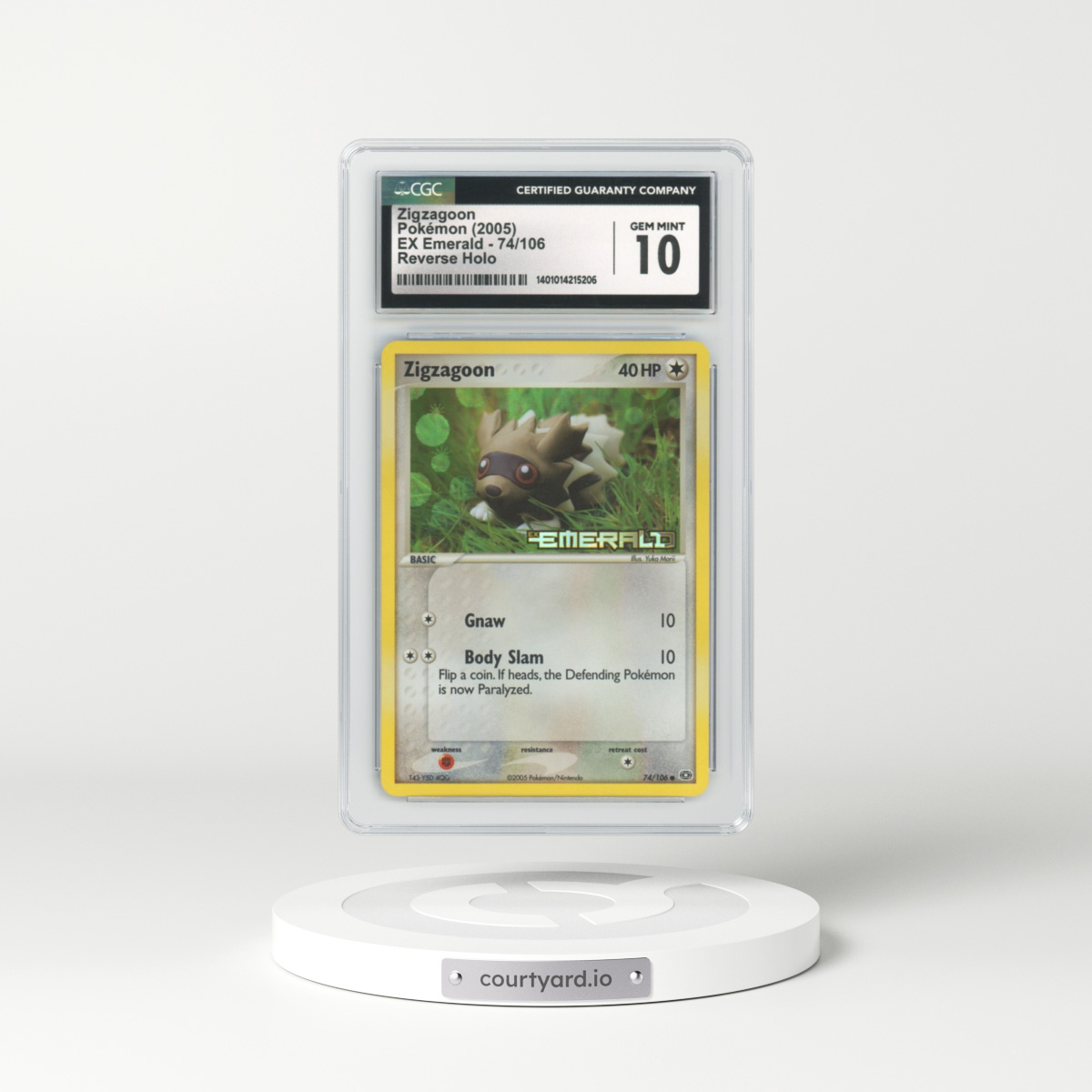 2005 EX Emerald #74 Zigzagoon - Holo (CGC 10 GEM MINT)