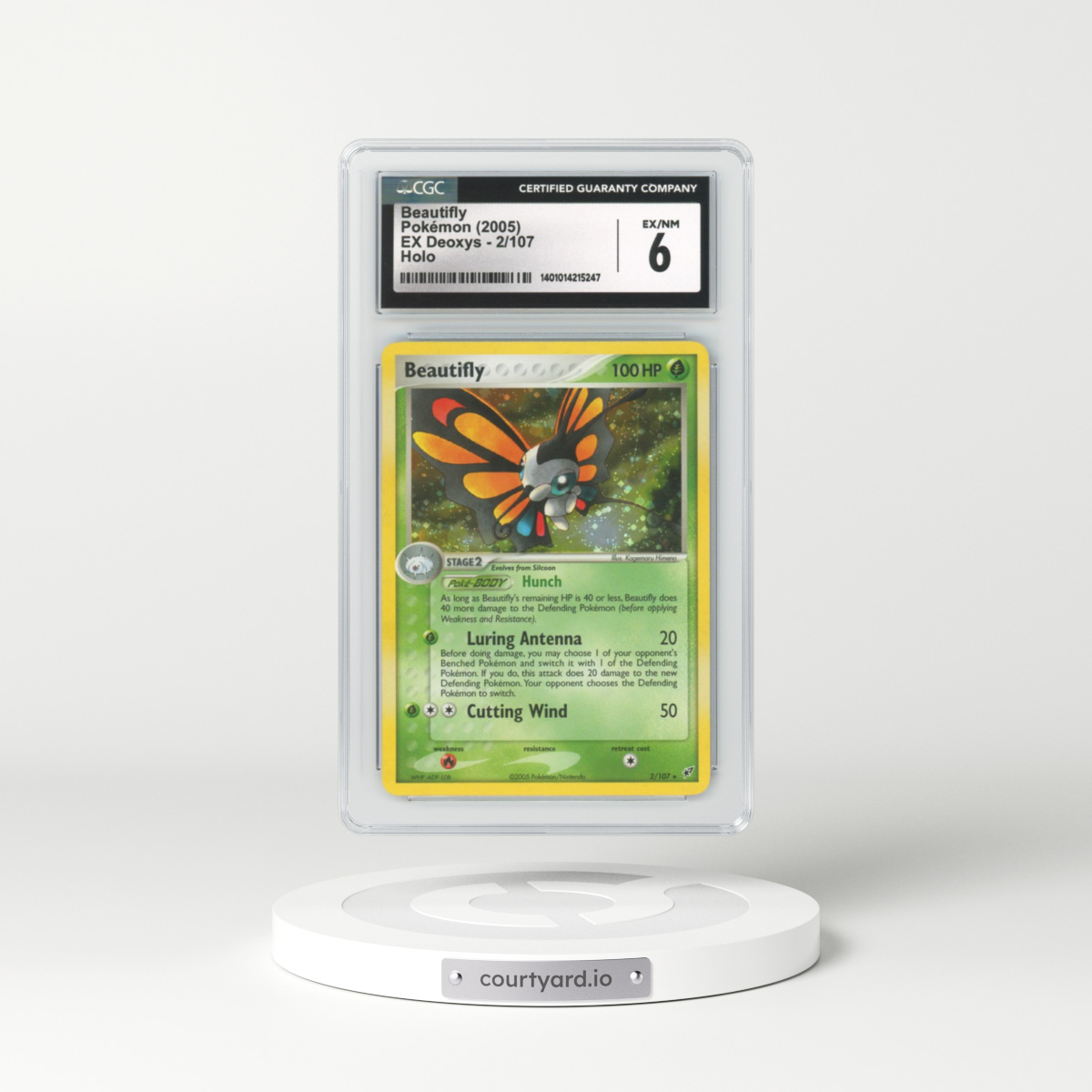 2005 EX Deoxys #2 Beautifly - Holo (CGC 6 EX-NM)
