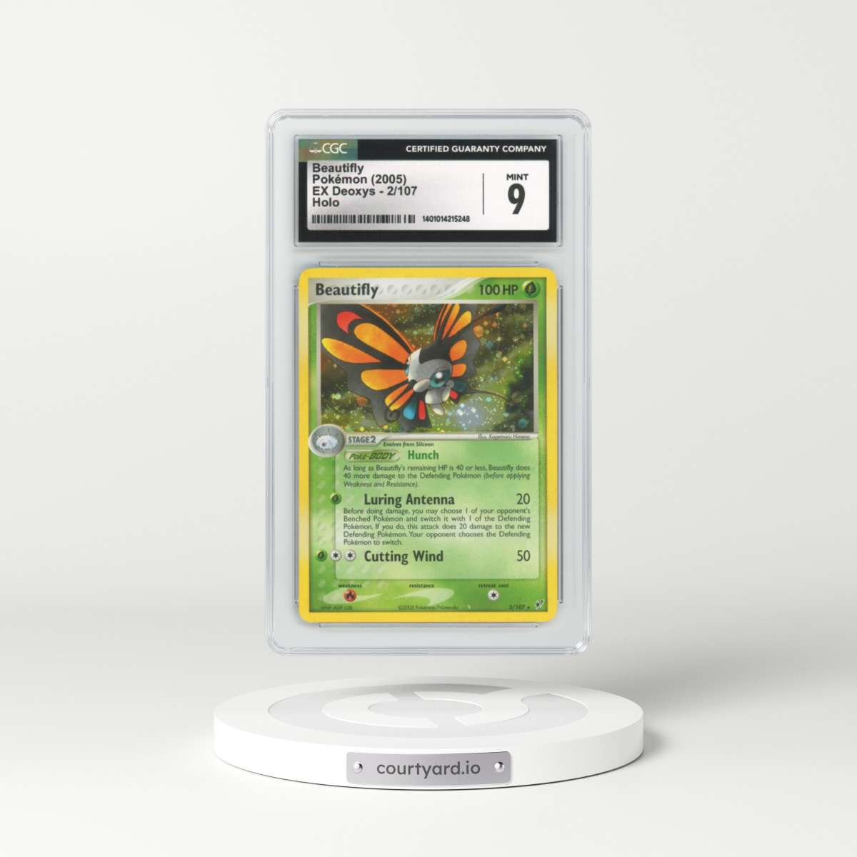 2005 EX Deoxys #2 Beautifly - Holo (CGC 9 MINT)