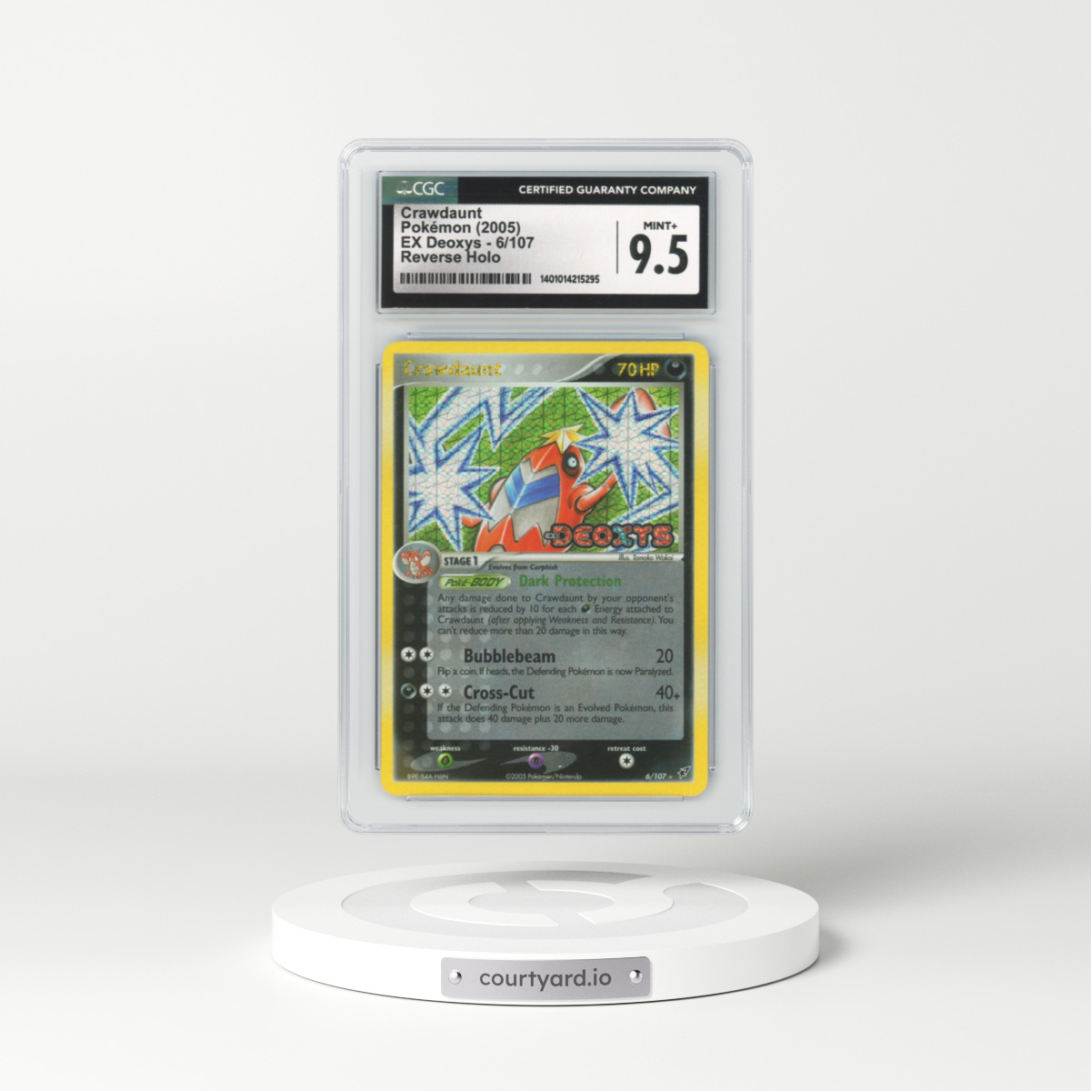2005 EX Deoxys #6 Crawdaunt - Holo (CGC 9.5 MINT+)