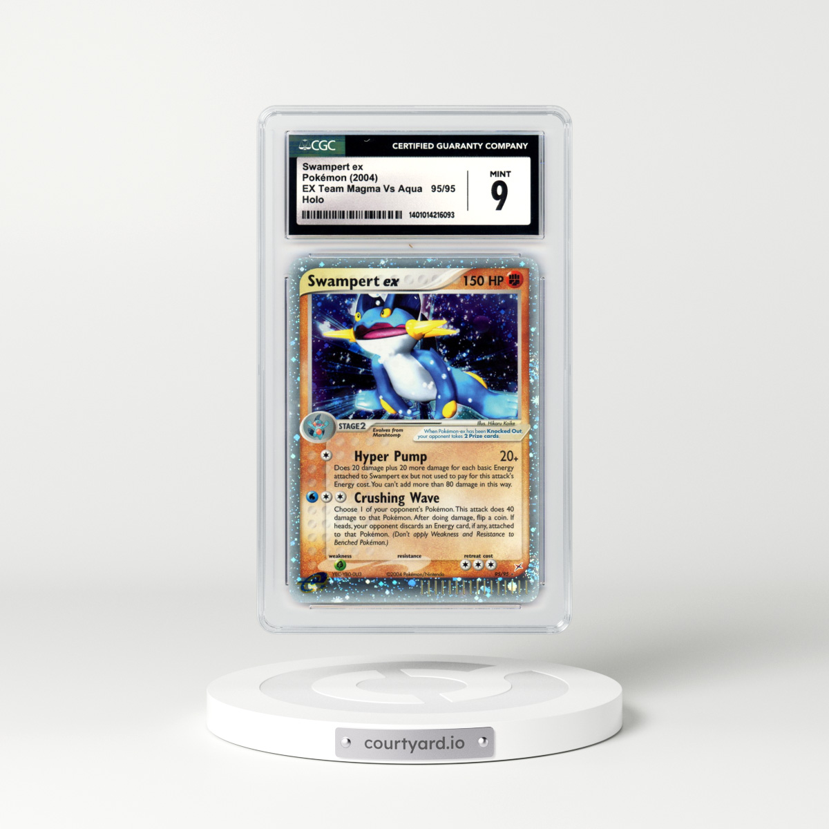 2004 EX Team Magma Vs Team Aqua #95 Swampert ex - Holo (CGC 9 MINT)