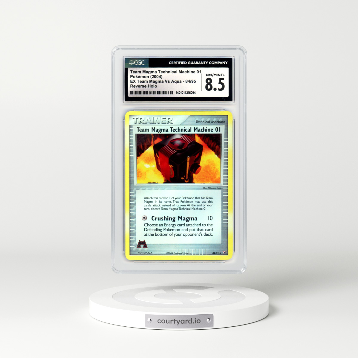 2004 EX Team Magma Vs Team Aqua #84 Team Magma Technical Machine 01 - Holo (CGC 8.5 NM-MT+)