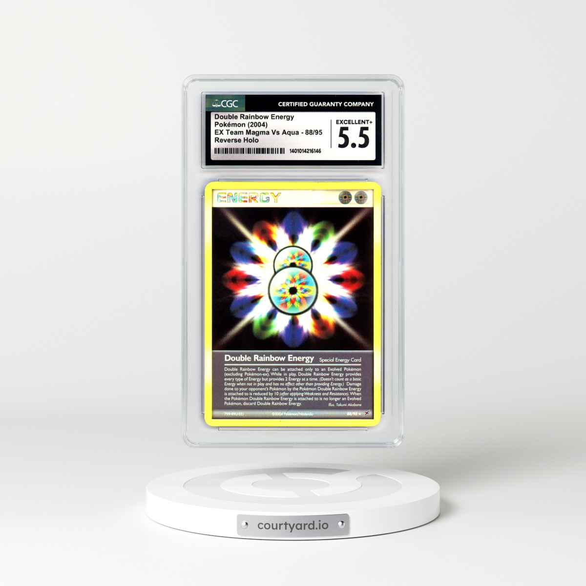 2004 EX Team Magma Vs Team Aqua #88 Double Rainbow Energy - Holo (CGC 5.5 EX+)