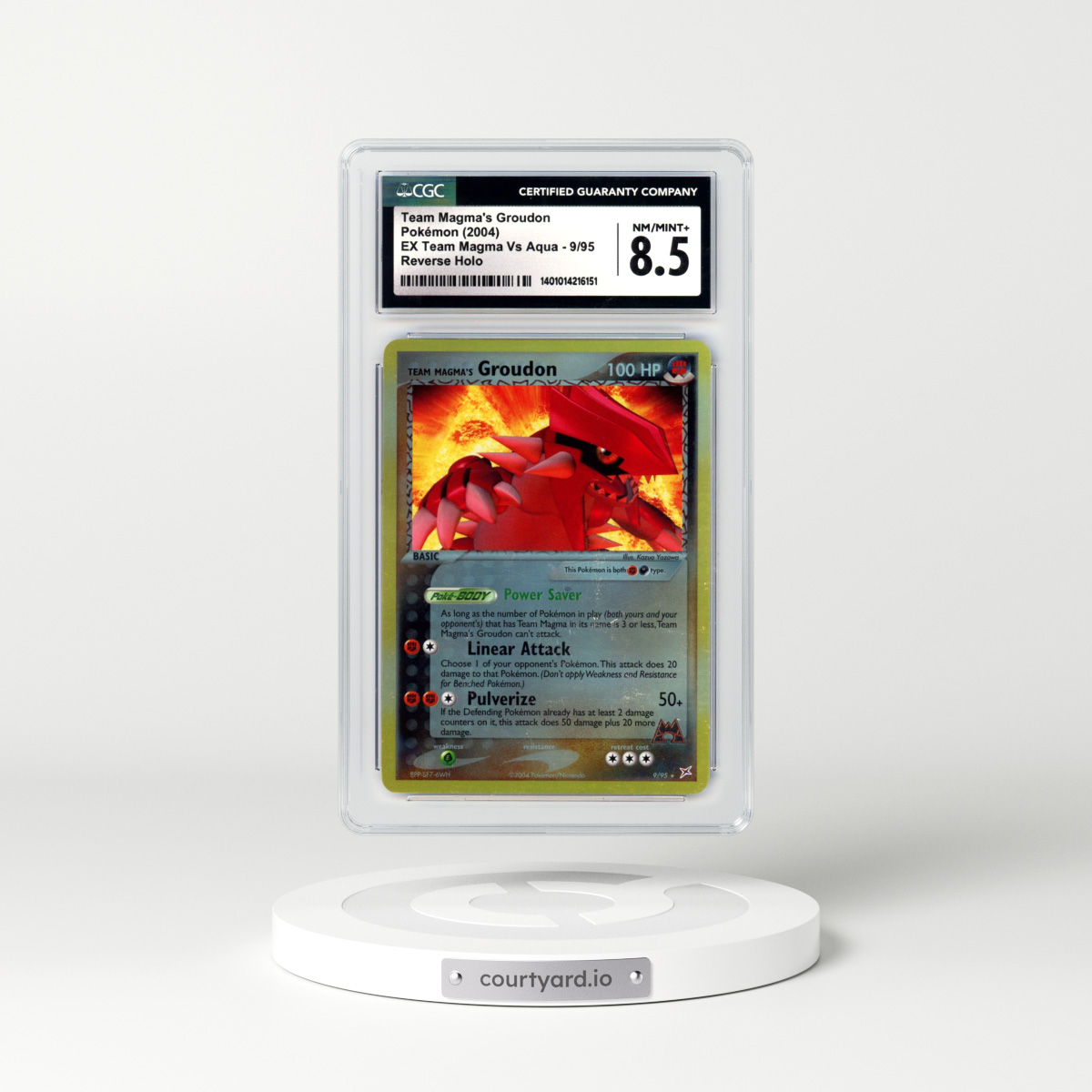 2004 EX Team Magma Vs Team Aqua #9 Team Magma's Groudon - Holo (CGC 8.5 NM-MT+)