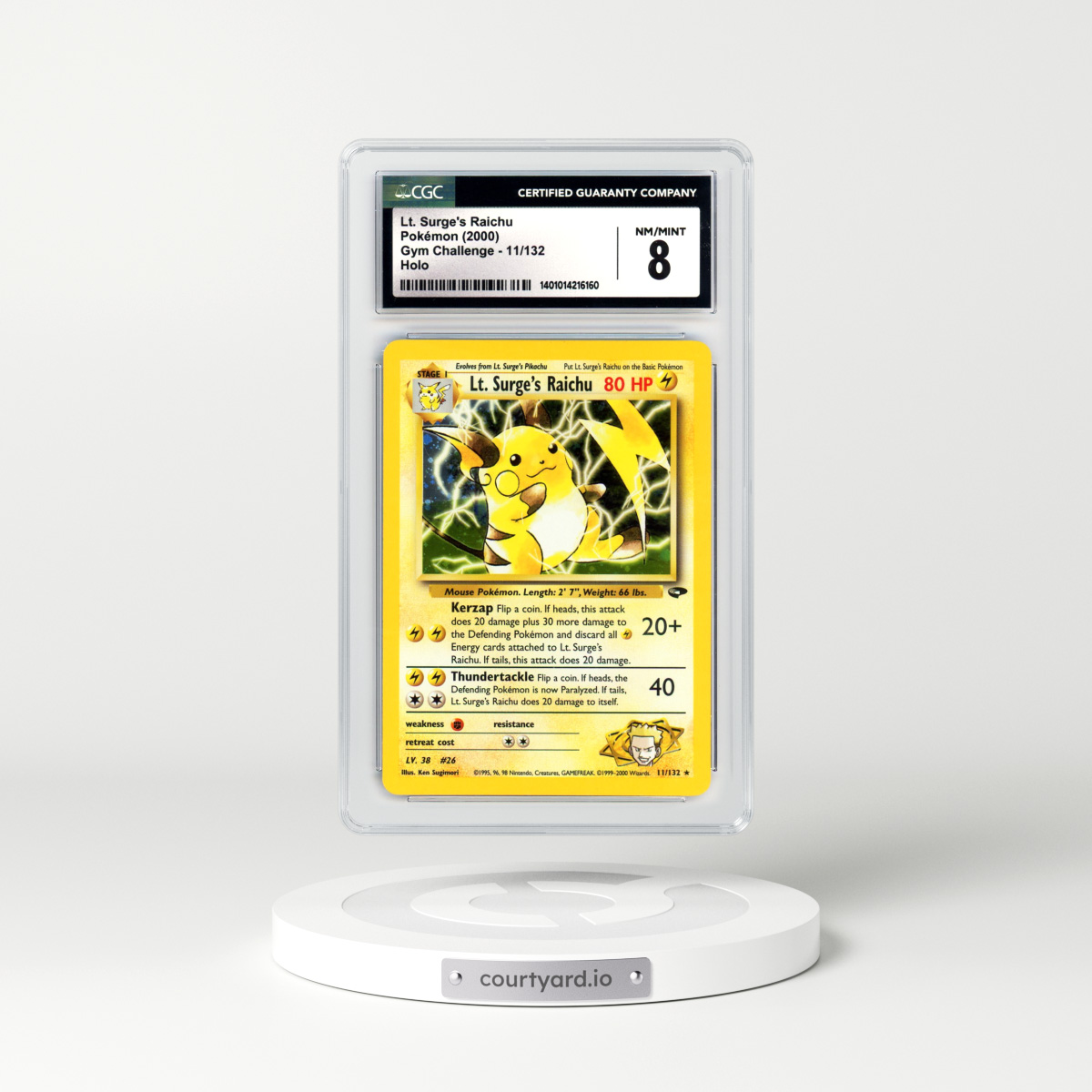 2000 Gym Challenge #11 Lt. Surge's Raichu - Holo (CGC 8 NM-MT)