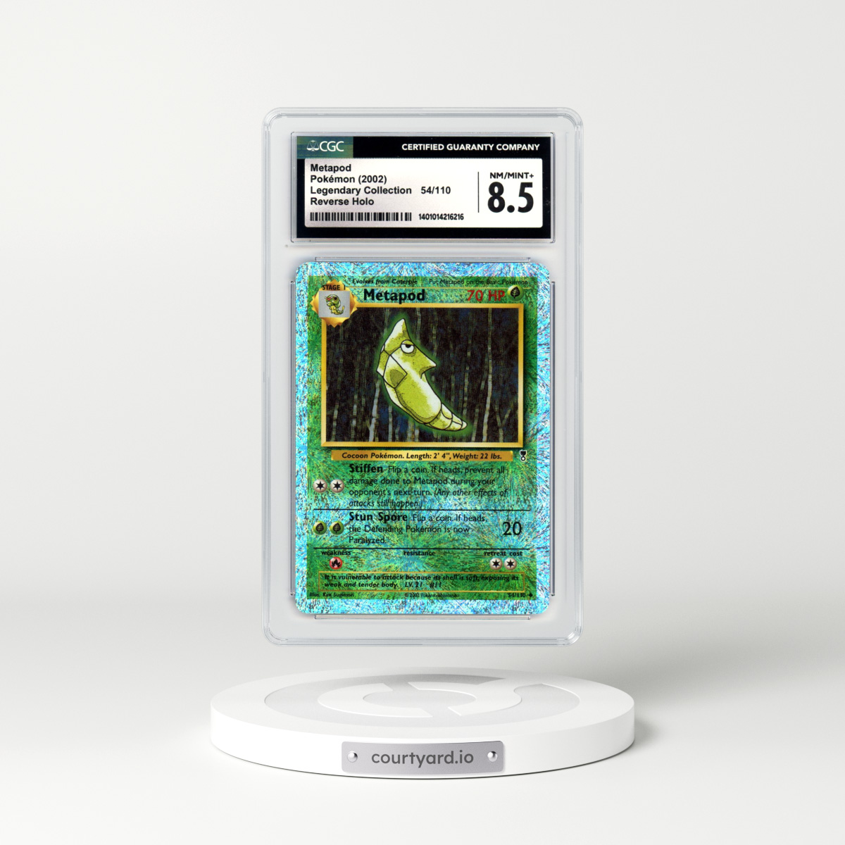 2002 Legendary Collection #54 Metapod - Holo (CGC 8.5 NM-MT+)
