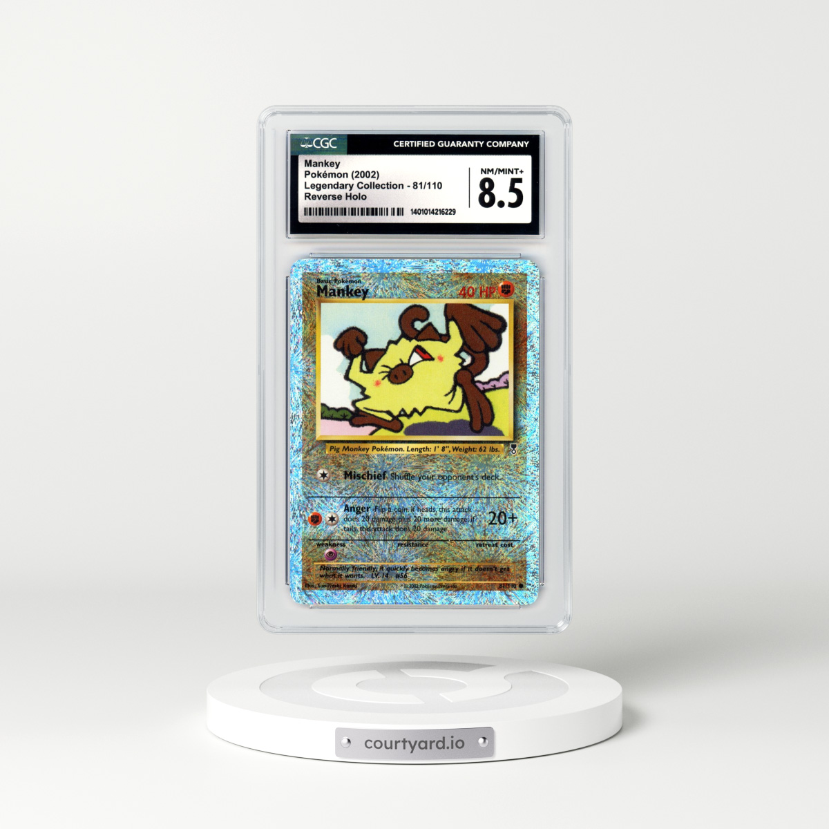 2002 Legendary Collection #81 Mankey - Holo (CGC 8.5 NM-MT+)