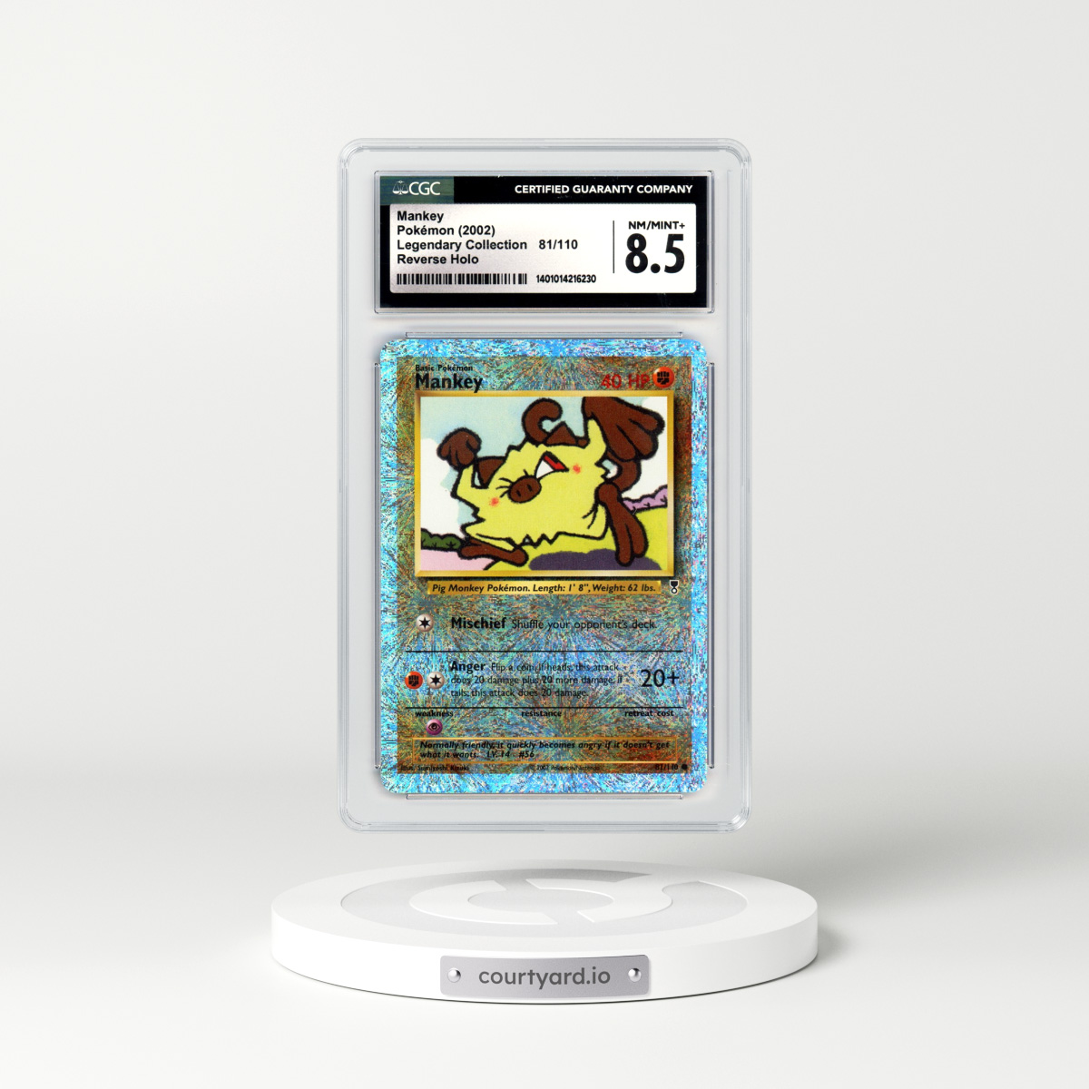 2002 Legendary Collection #81 Mankey - Holo (CGC 8.5 NM-MT+)