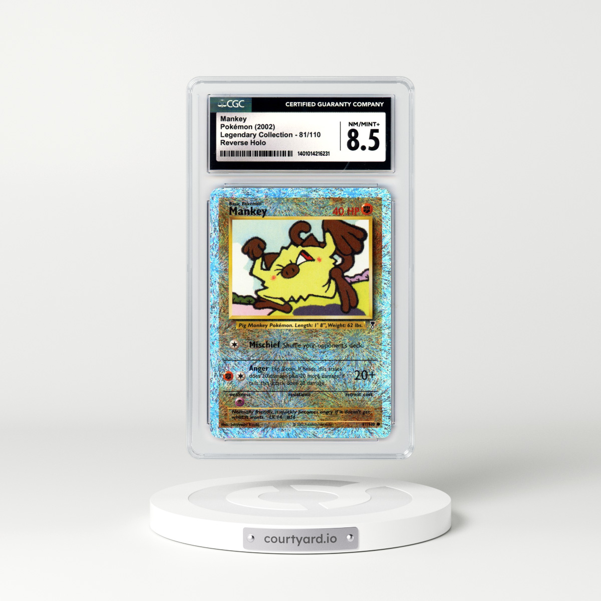 2002 Legendary Collection #81 Mankey - Holo (CGC 8.5 NM-MT+)