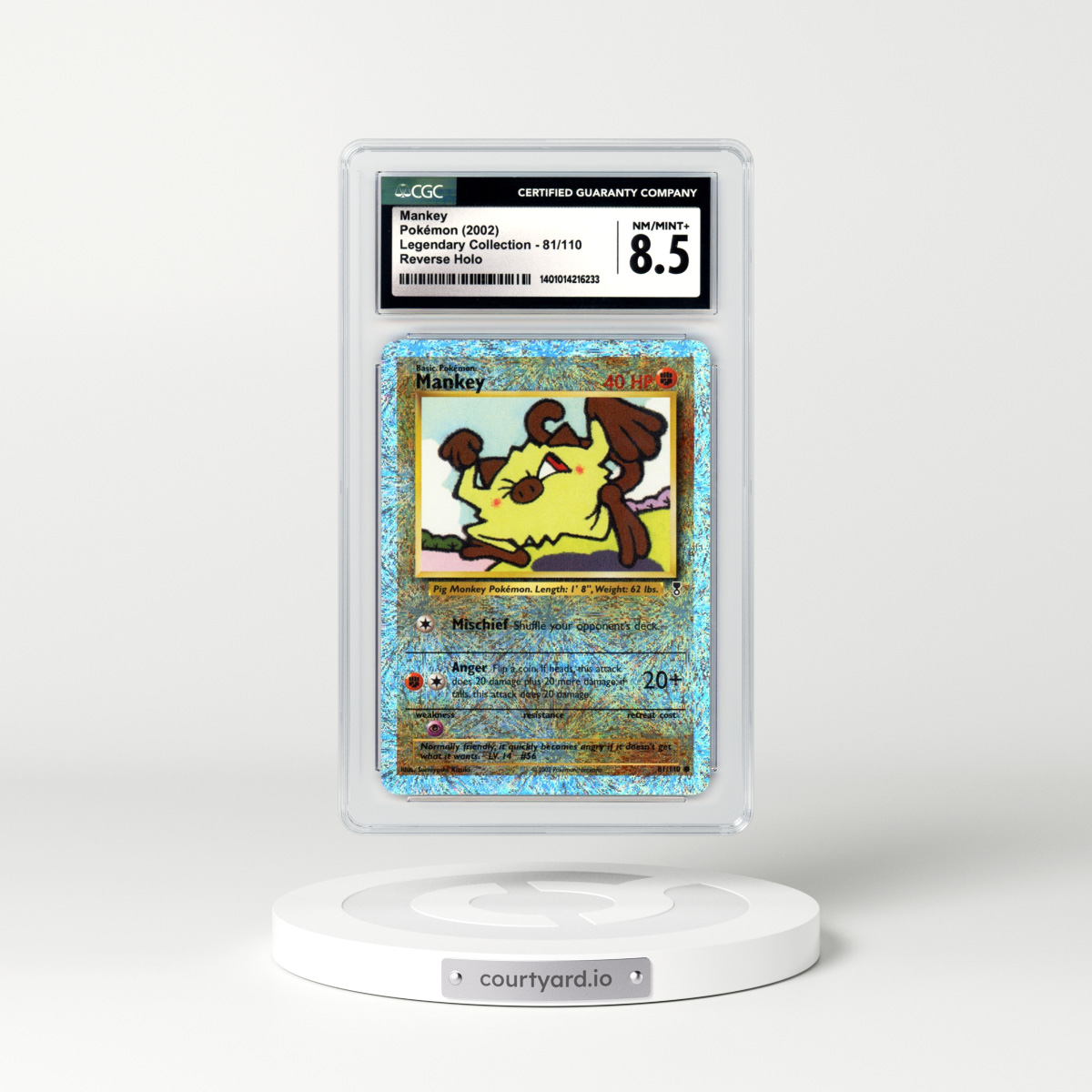 2002 Legendary Collection #81 Mankey - Holo (CGC 8.5 NM-MT+)