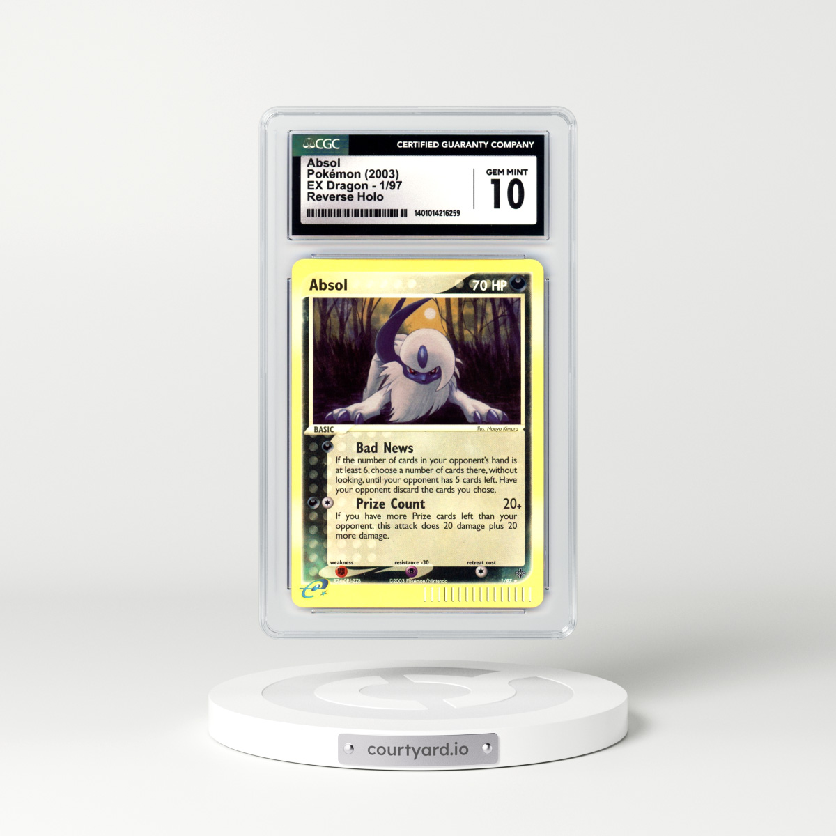 2003 EX Dragon #1 Absol - Holo e-Card Symbol (CGC 10 GEM MINT)
