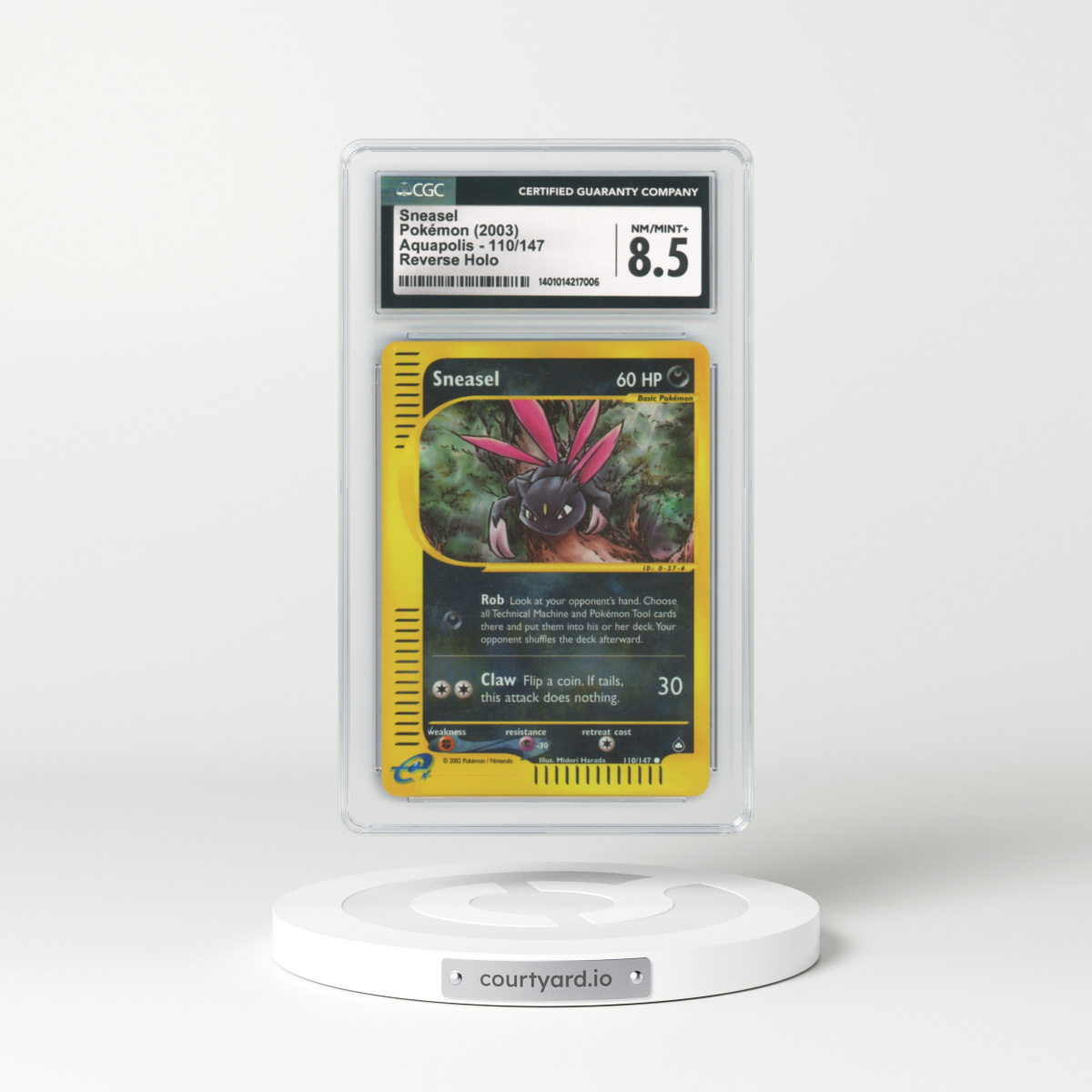 2003 Aquapolis #110 Sneasel - Holo e-Card Symbol (CGC 8.5 NM-MT+)