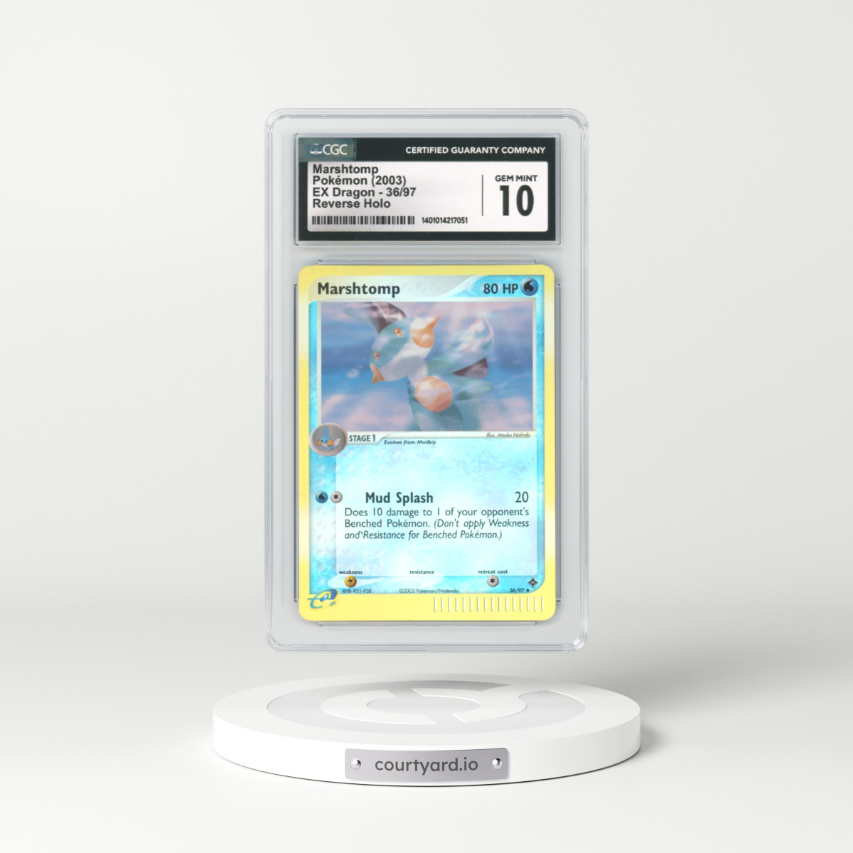 2003 EX Dragon #36 Marshtomp - Holo e-Card Symbol (CGC 10 GEM MINT)