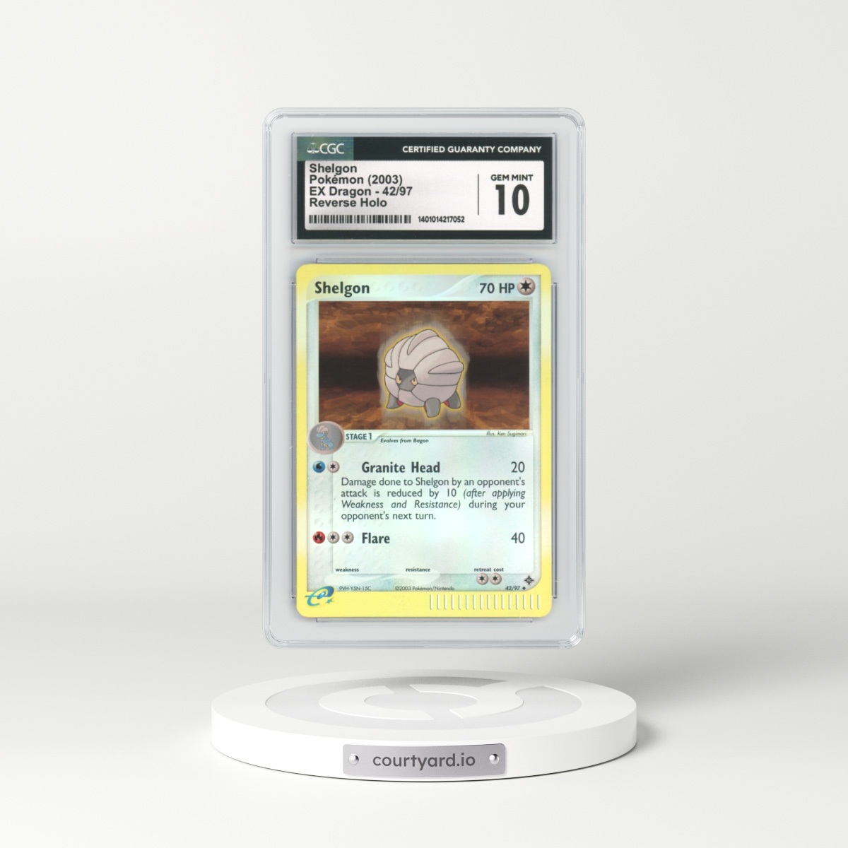 2003 EX Dragon #42 Shelgon - Holo e-Card Symbol (CGC 10 GEM MINT)