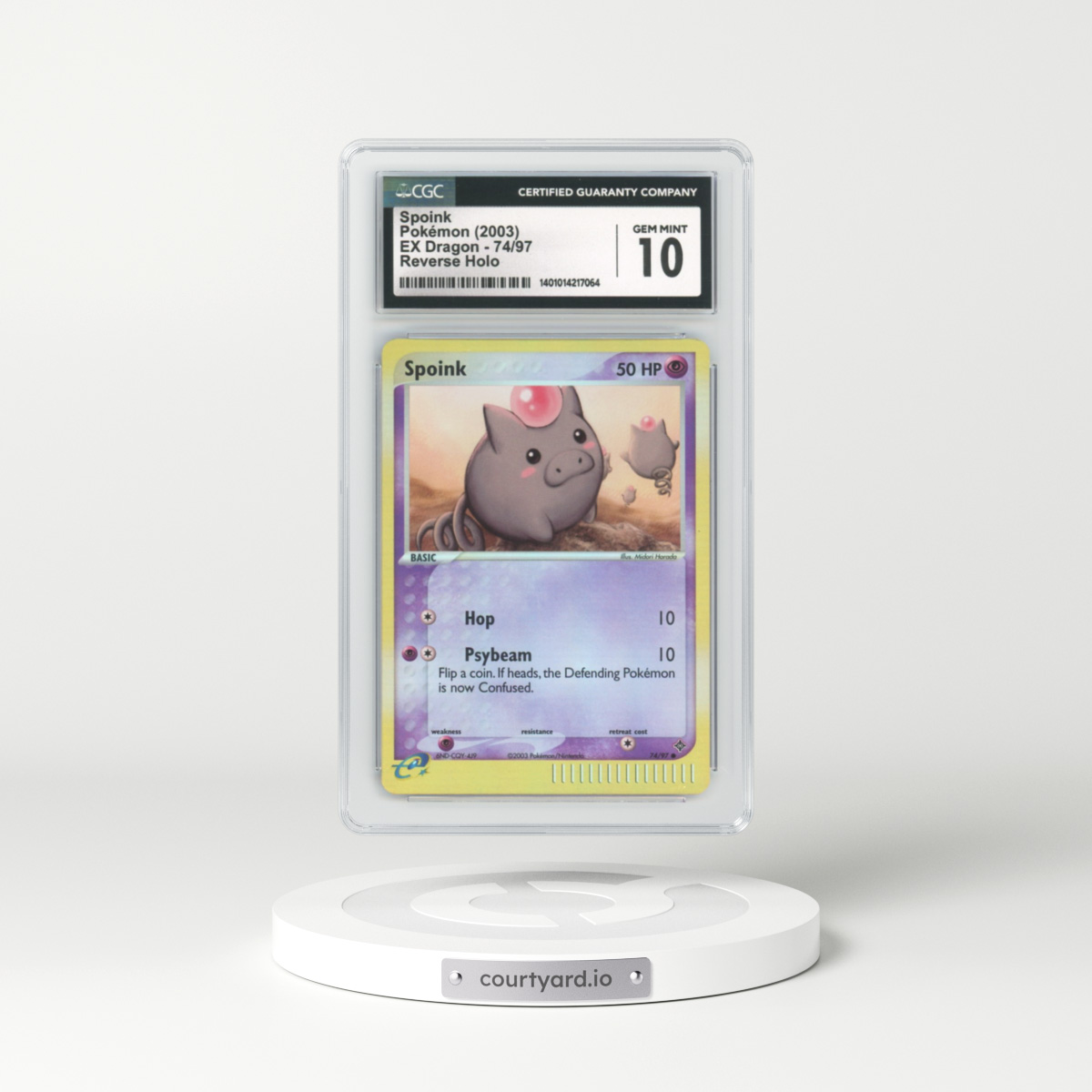 2003 EX Dragon #74 Spoink - Holo e-Card Symbol (CGC 10 GEM MINT)