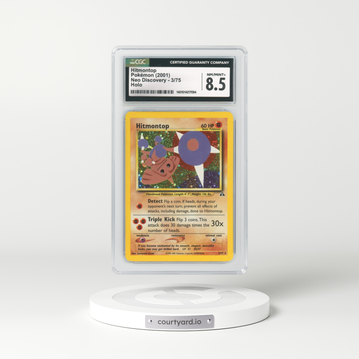 2001 Neo Discovery #3 Hitmontop - Holo (CGC 8.5 NM-MT+)