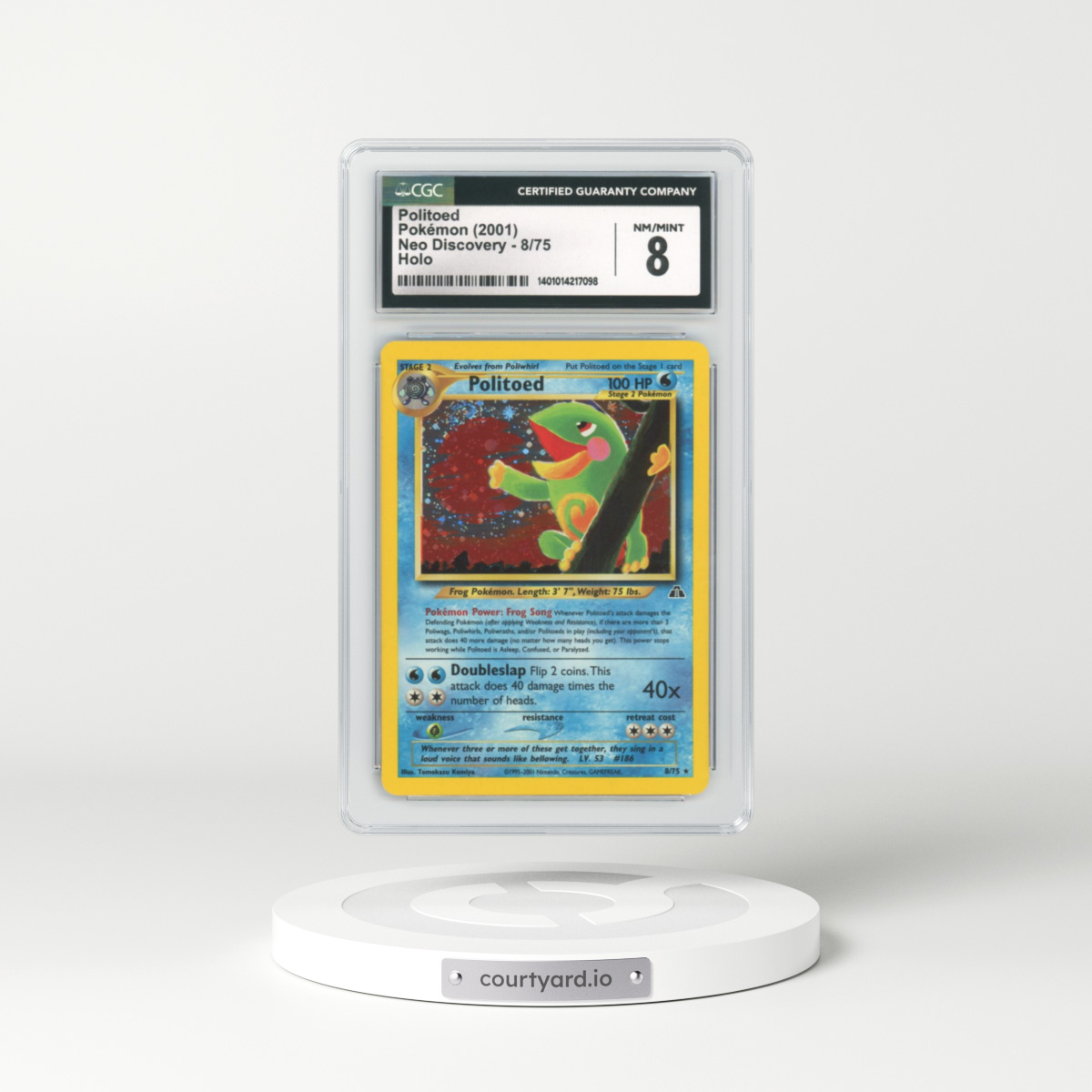 2001 Neo Discovery #8 Politoed - Holo (CGC 8 NM-MT)