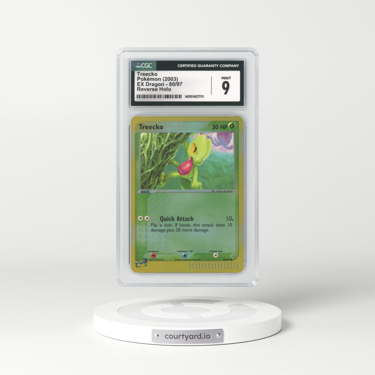 2003 EX Dragon #80 Treecko - Holo e-Card Symbol (CGC 9 MINT)