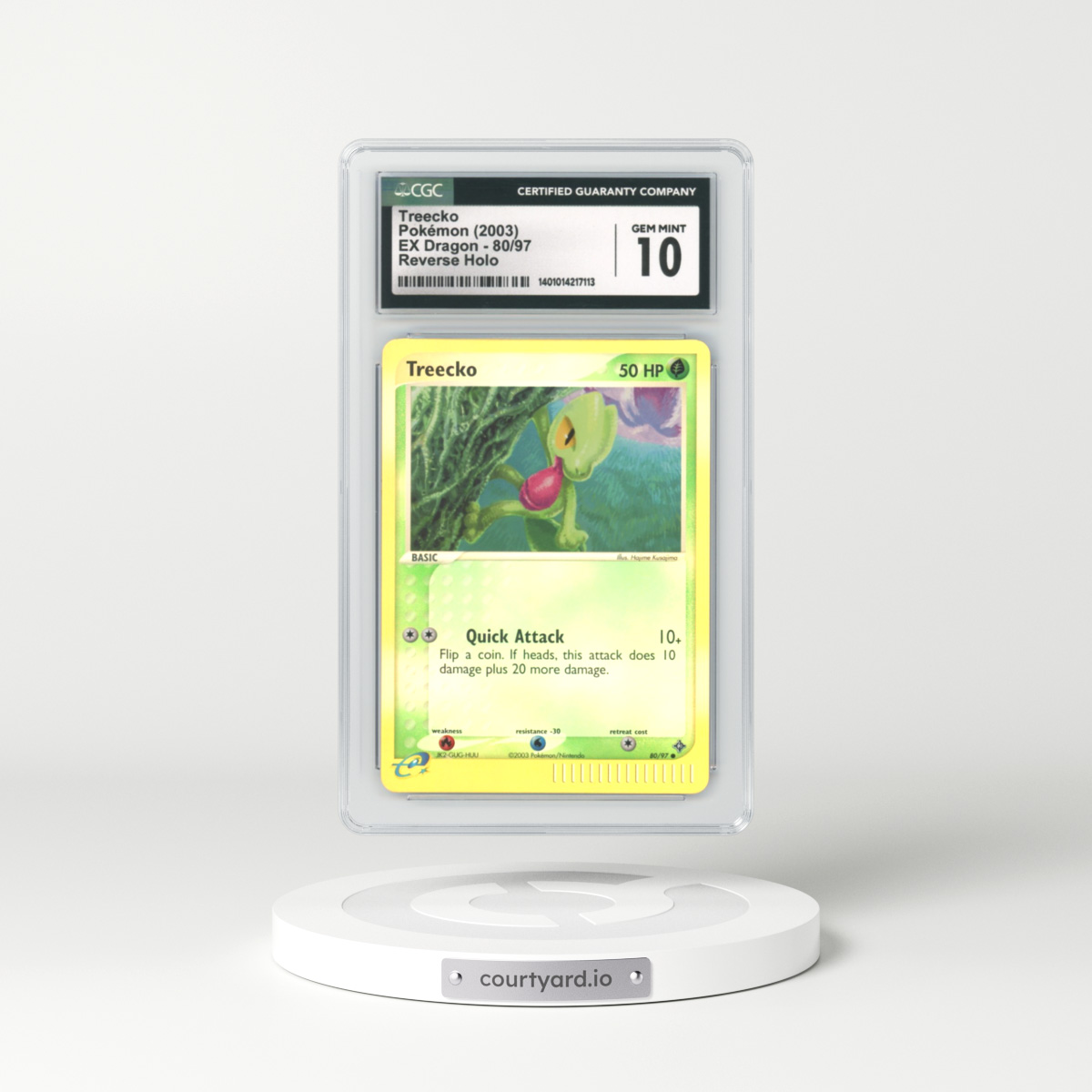 2003 EX Dragon #80 Treecko - Holo e-Card Symbol (CGC 10 GEM MINT)