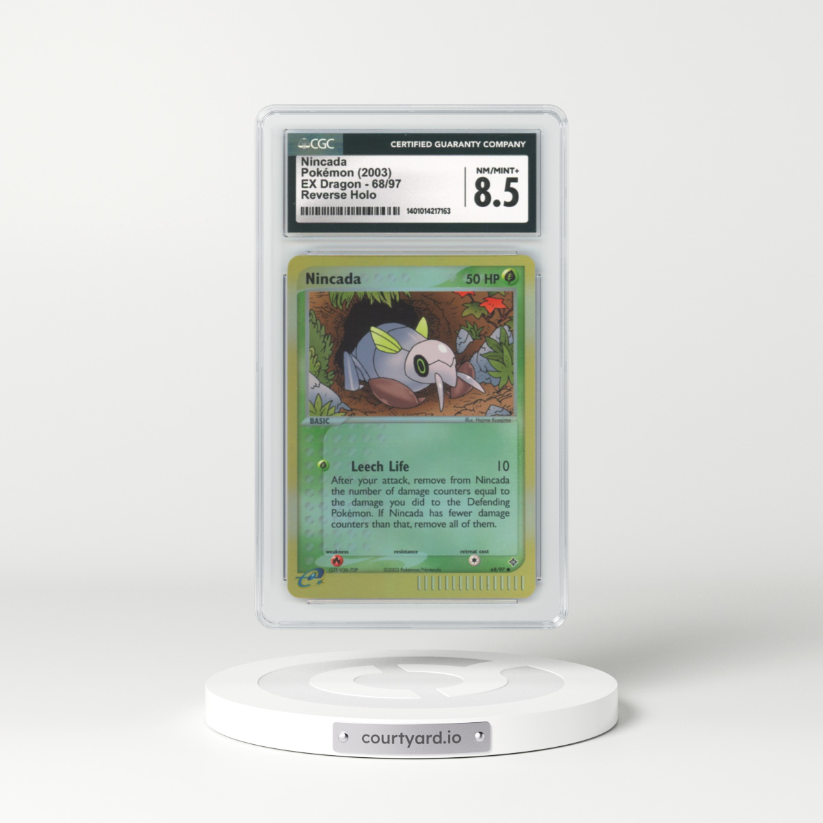 2003 EX Dragon #68 Nincada - Holo e-Card Symbol (CGC 8.5 NM-MT+)