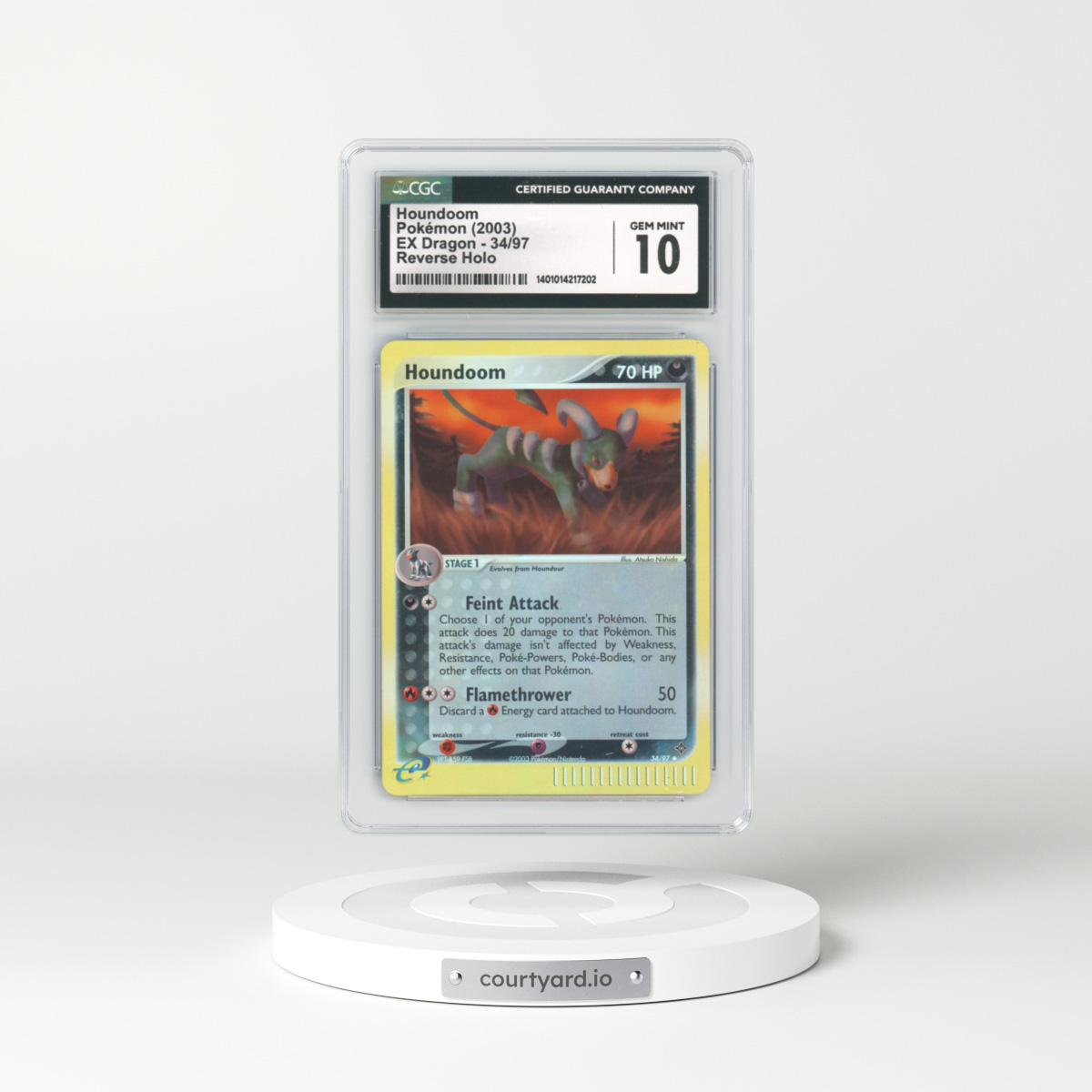 2003 EX Dragon #34 Houndoom - Holo e-Card Symbol (CGC 10 GEM MINT)