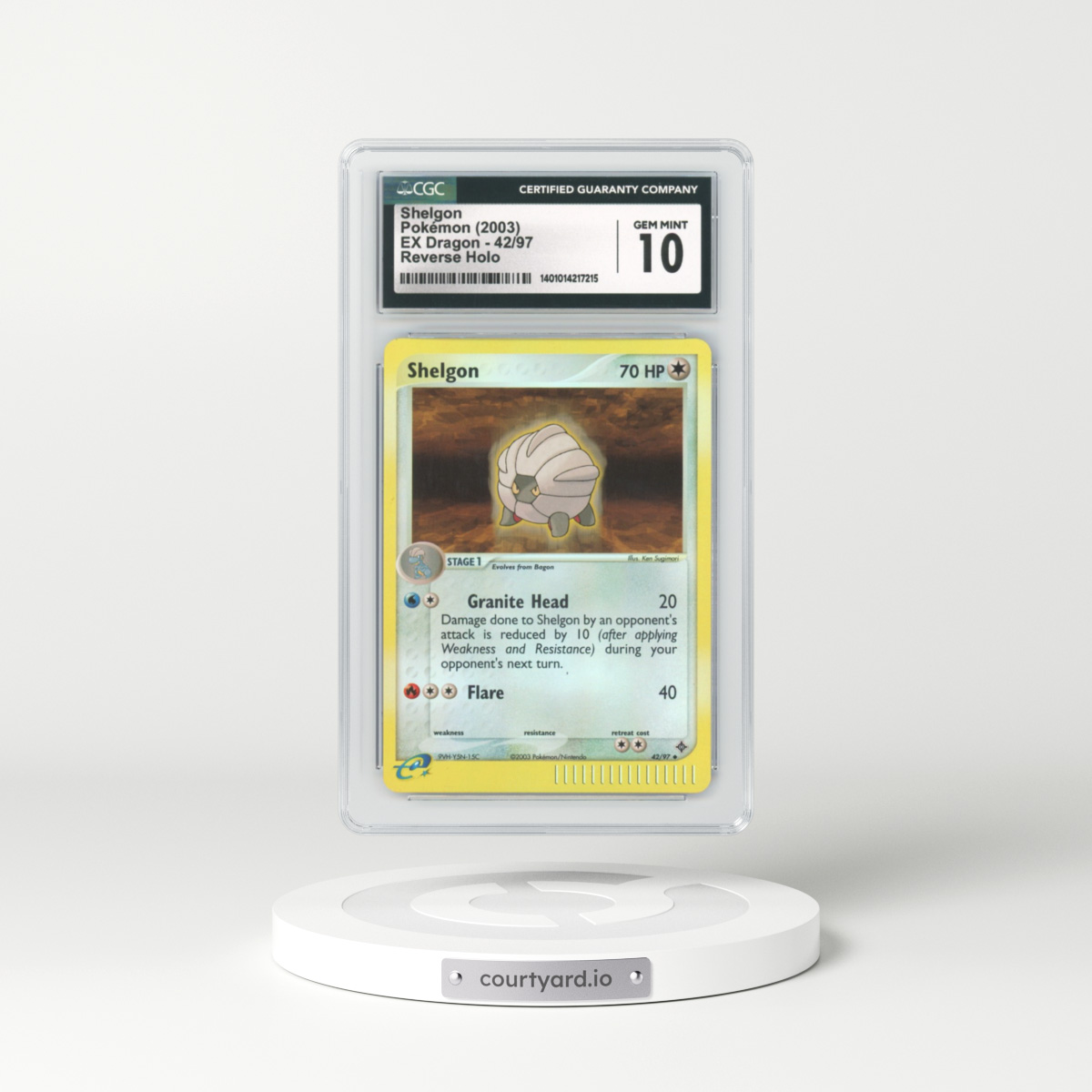 2003 EX Dragon #42 Shelgon - Holo e-Card Symbol (CGC 10 GEM MINT)