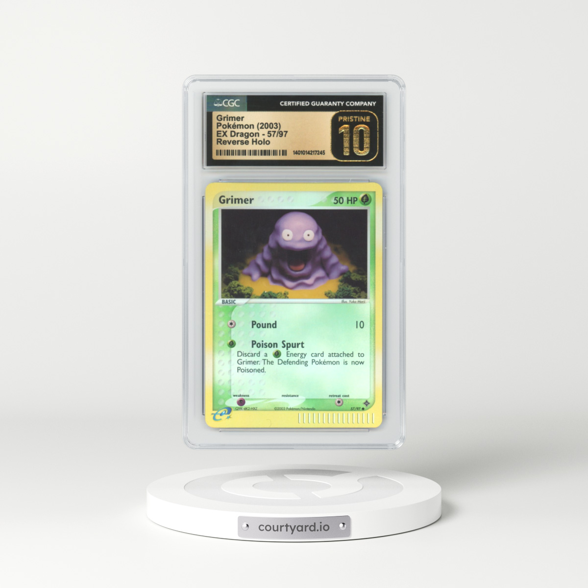 2003 EX Dragon #57 Grimer - Holo e-Card Symbol (CGC 10 PRISTINE)