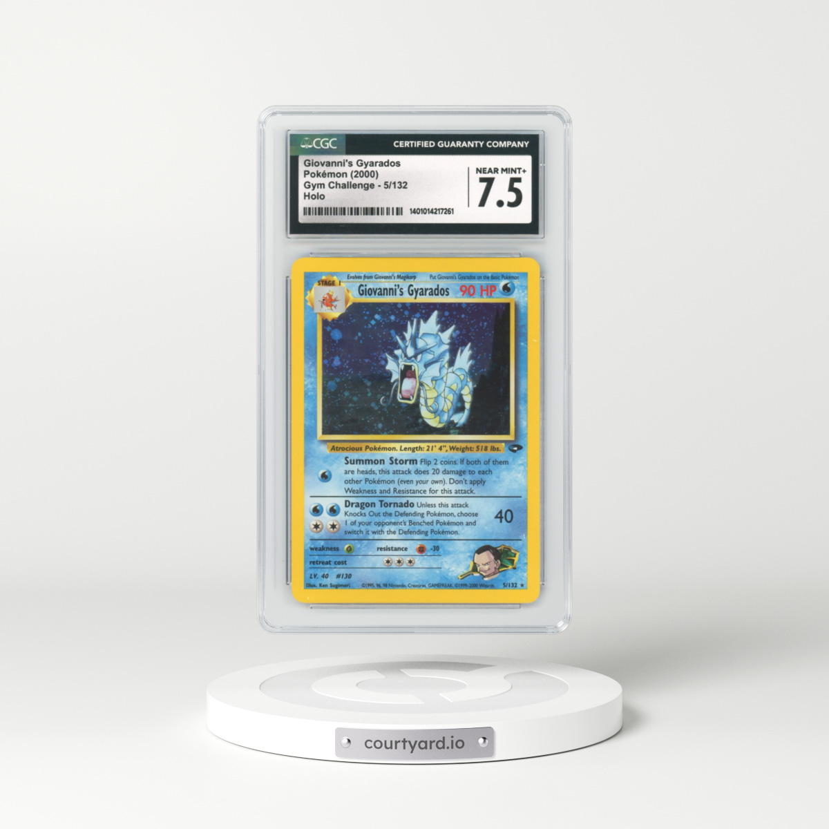 2000 Gym Challenge #5 Giovanni's Gyarados - Holo (CGC 7.5 NM+)