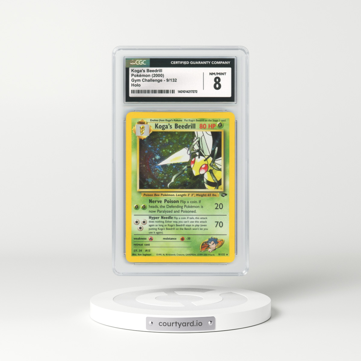 2000 Gym Challenge #9 Koga's Beedrill - Holo (CGC 8 NM-MT)