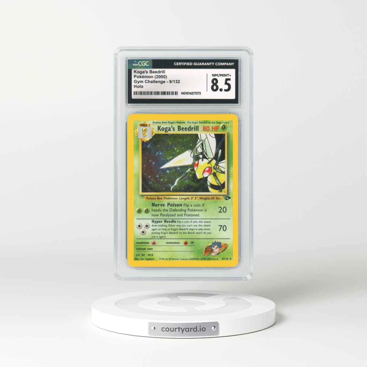 2000 Gym Challenge #9 Koga's Beedrill - Holo (CGC 8.5 NM-MT+)