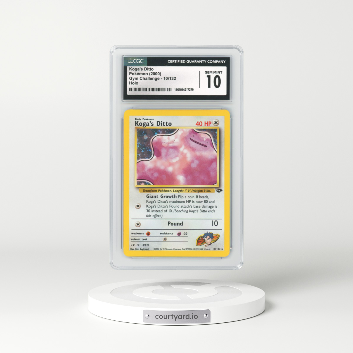 2000 Gym Challenge #10 Koga's Ditto - Holo (CGC 10 GEM MINT)