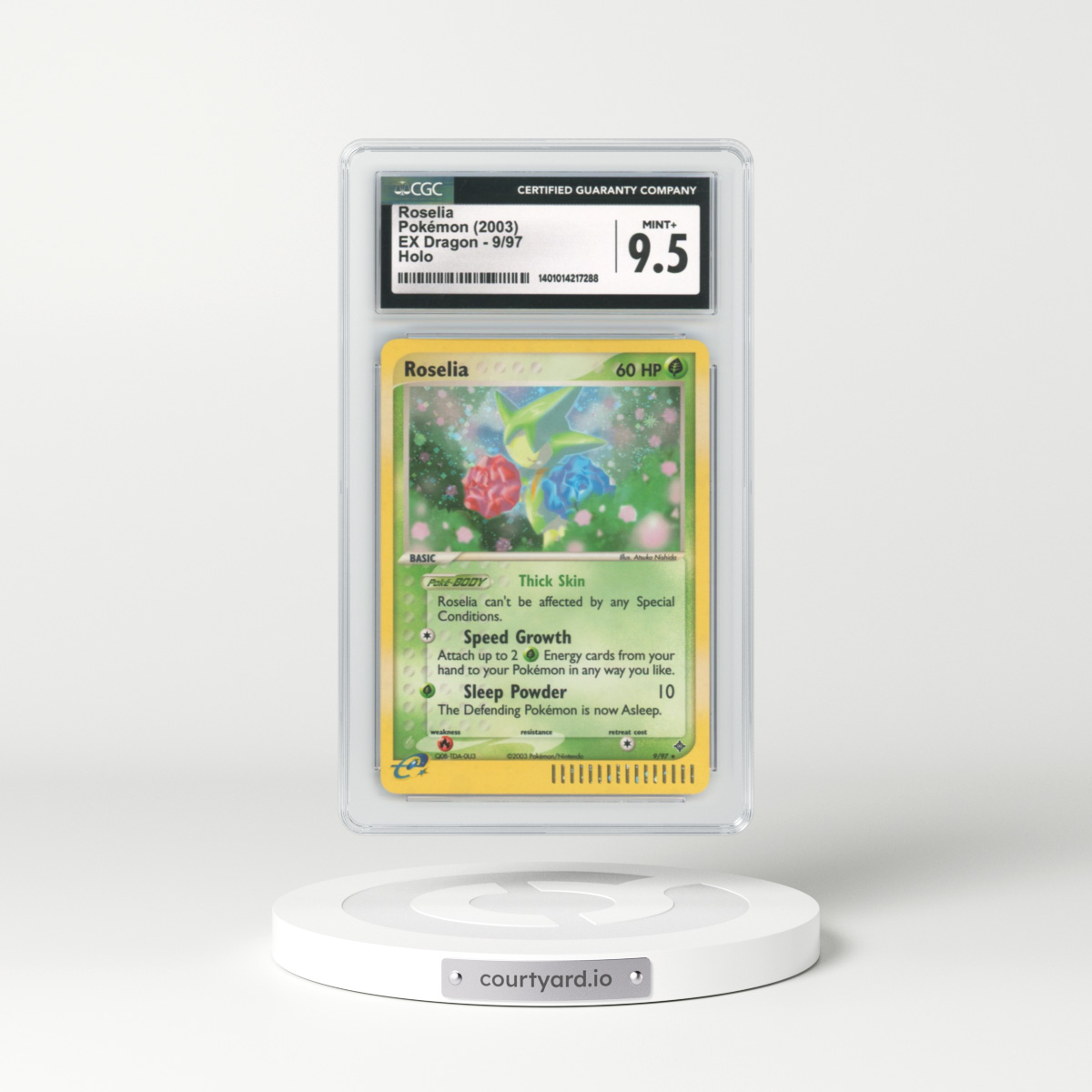 2003 EX Dragon #9 Roselia - Holo e-Card Symbol (CGC 9.5 MINT+)