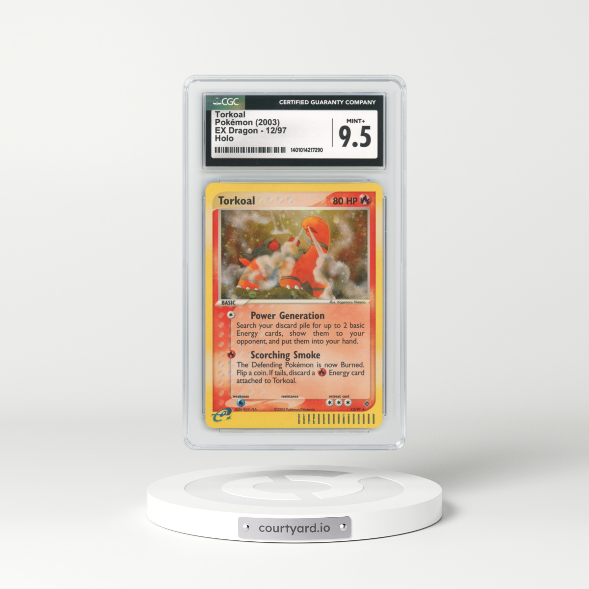 2003 EX Dragon #12 Torkoal - Holo e-Card Symbol (CGC 9.5 MINT+)