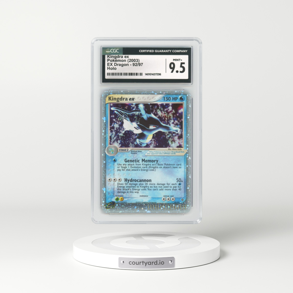 2003 EX Dragon #92 Kingdra ex - Holo e-Card Symbol (CGC 9.5 MINT+)