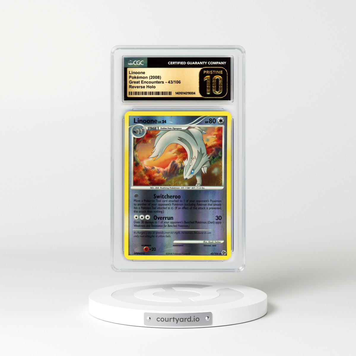 2008 Great Encounters #43 Linoone - Holo (CGC 10 PRISTINE)