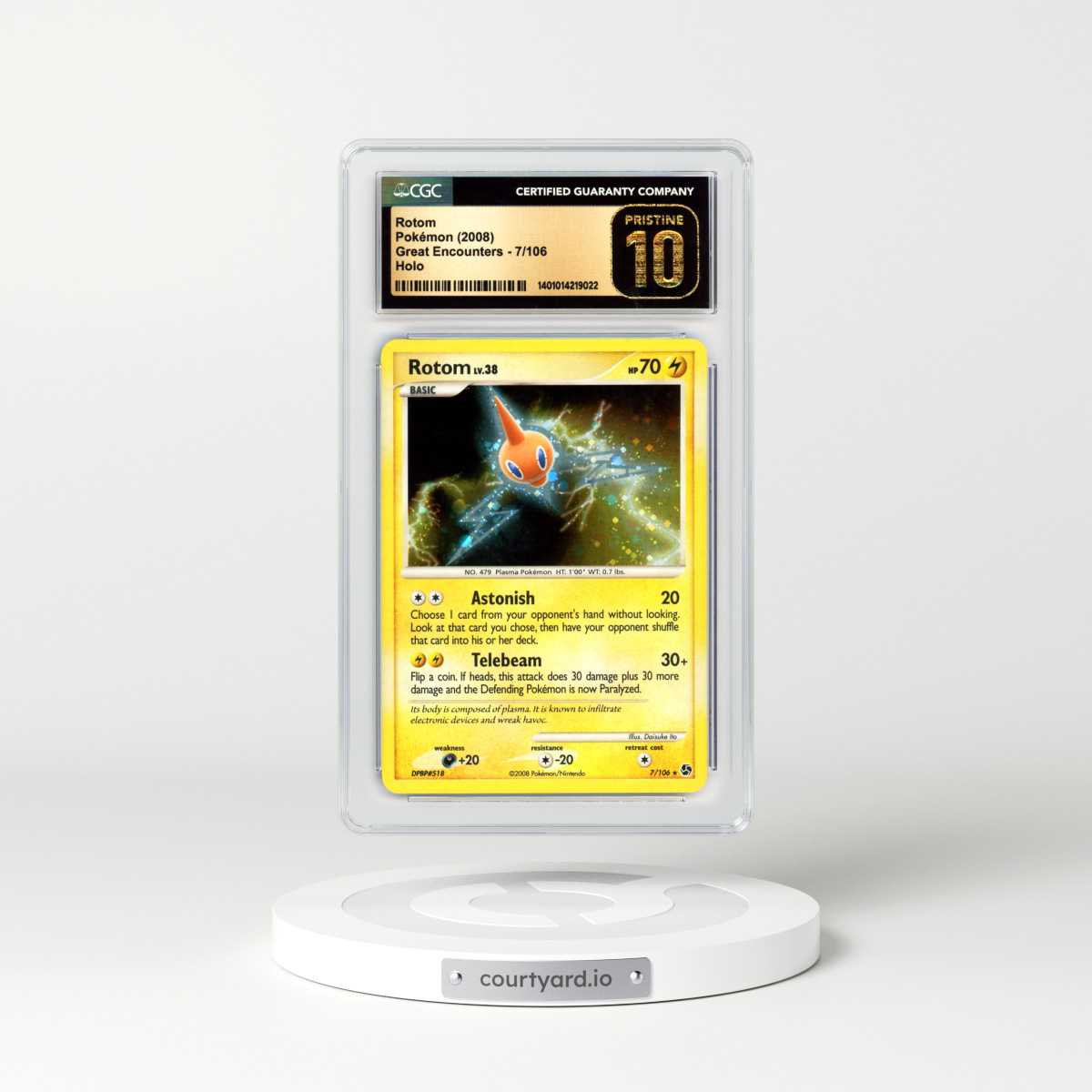 2008 Great Encounters #7 Rotom - Holo (CGC 10 PRISTINE)