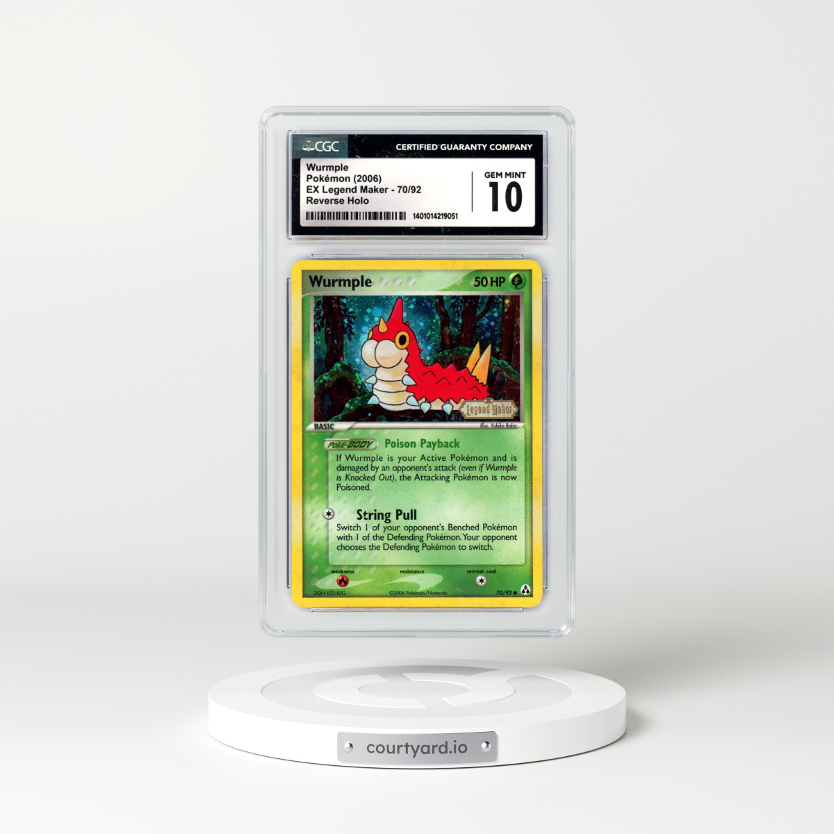 2006 EX Legend Maker #70 Wurmple - Holo (CGC 10 GEM MINT)