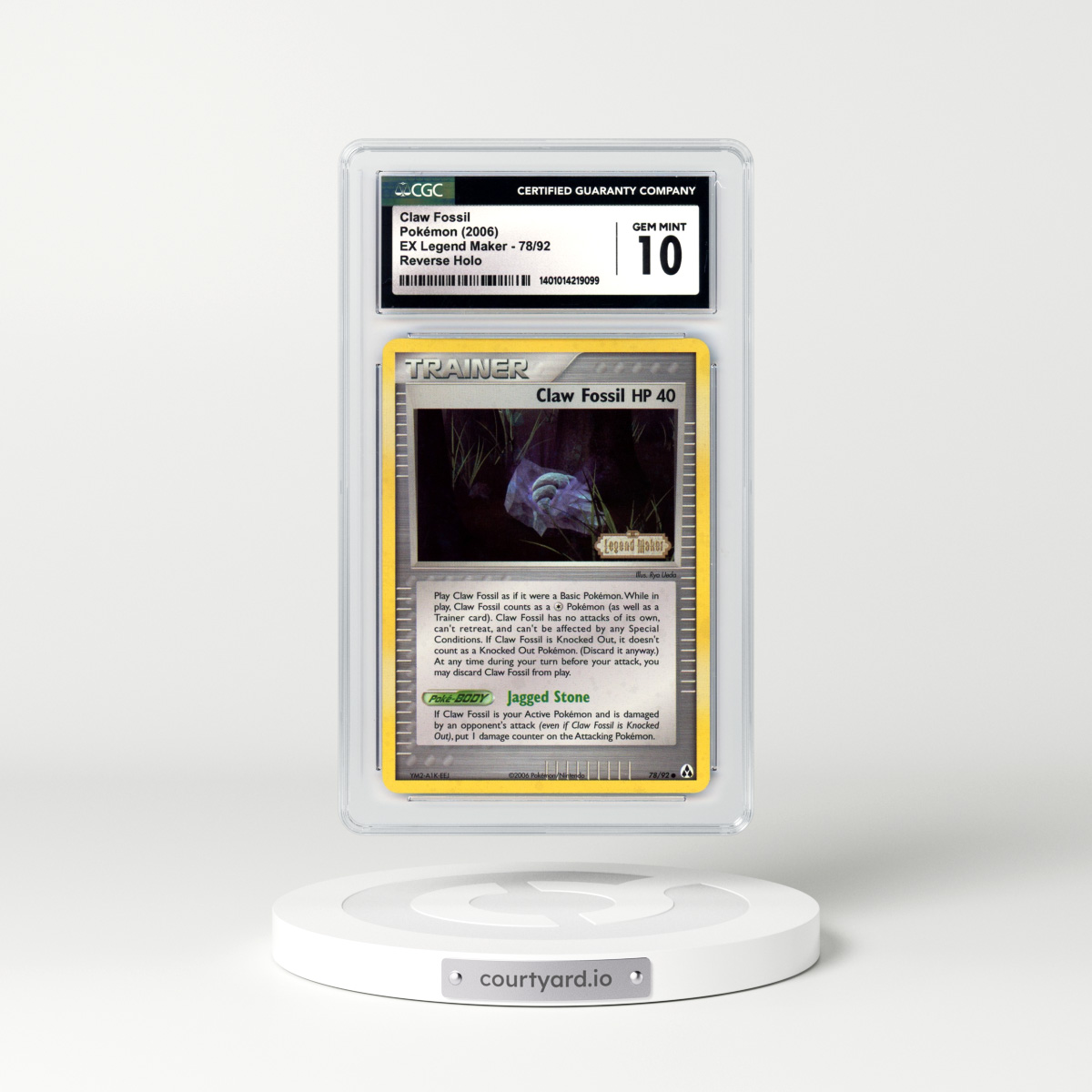 2006 EX Legend Maker #78 Claw Fossil - Holo (CGC 10 GEM MINT)