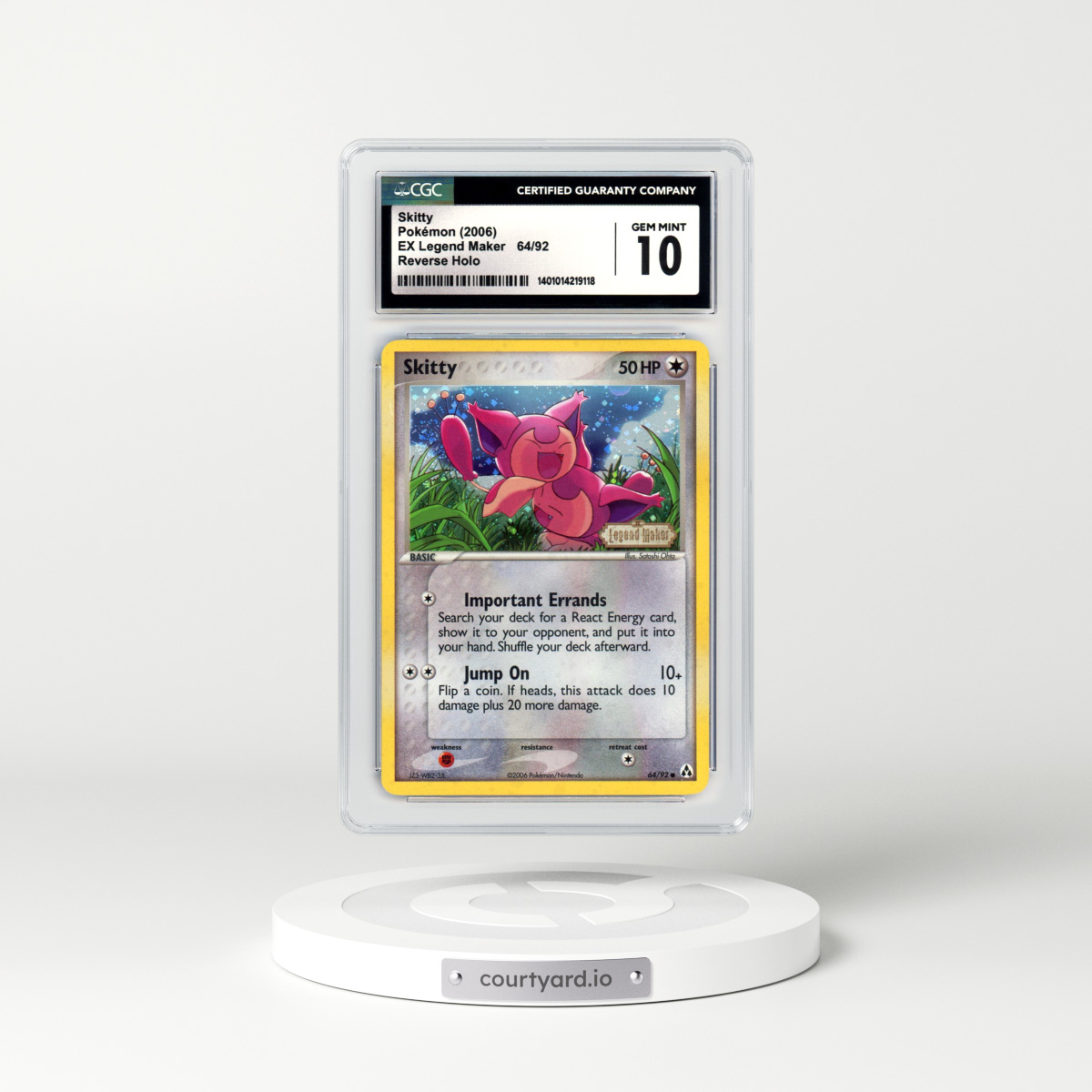 2006 EX Legend Maker #64 Skitty - Holo (CGC 10 GEM MINT)